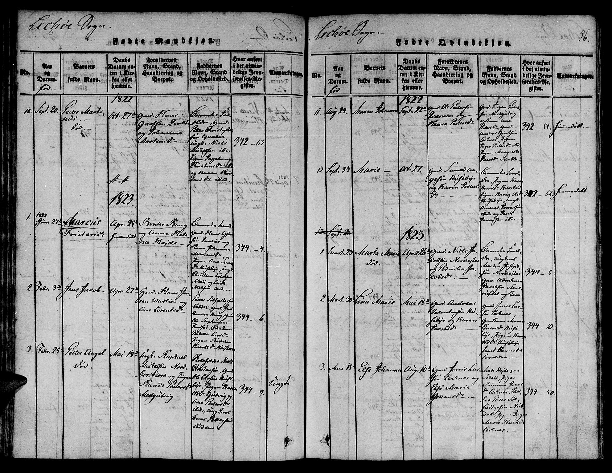 Ministerialprotokoller, klokkerbøker og fødselsregistre - Nord-Trøndelag, SAT/A-1458/780/L0636: Parish register (official) no. 780A03 /2, 1815-1829, p. 56