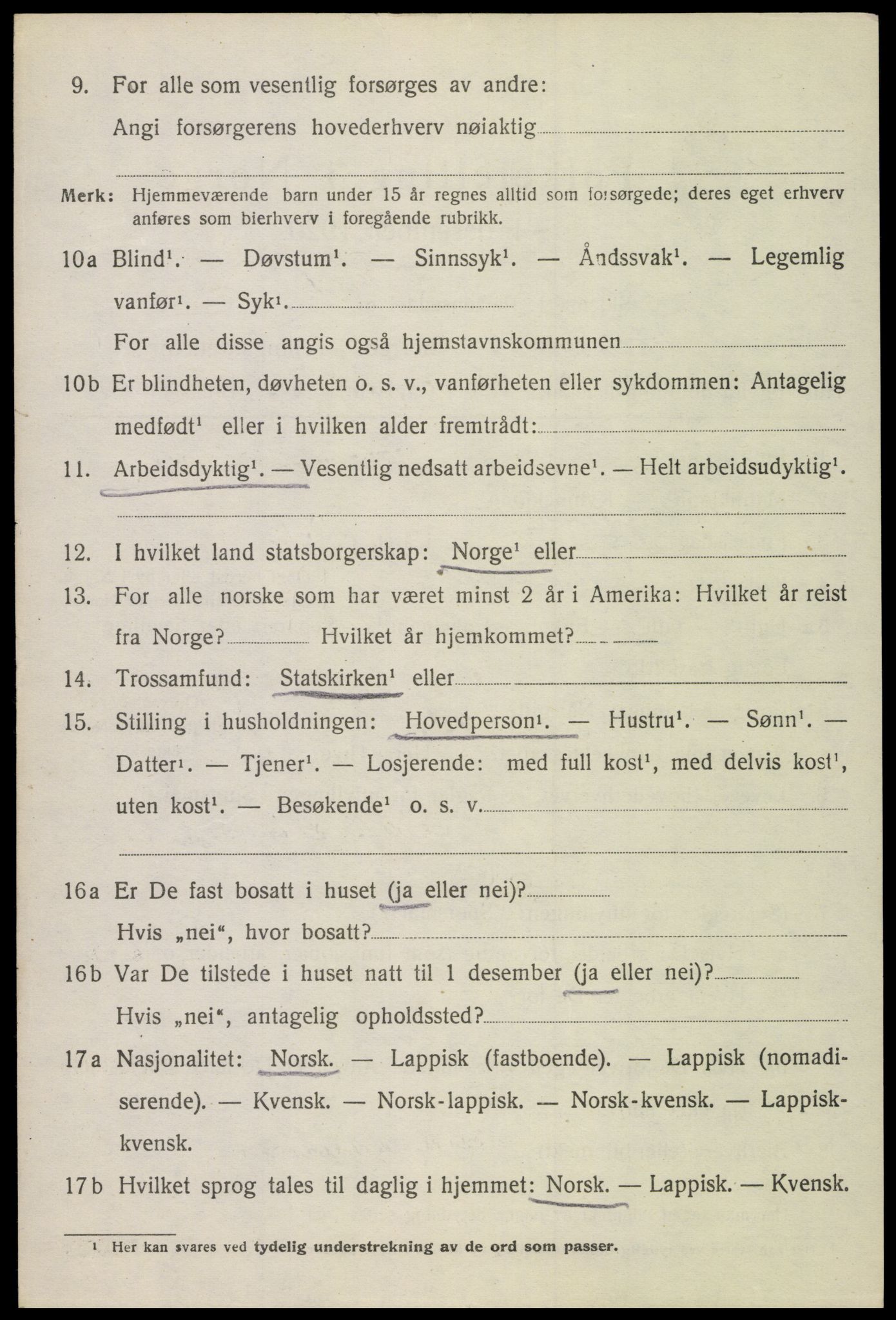 SAT, 1920 census for Hadsel, 1920, p. 19445