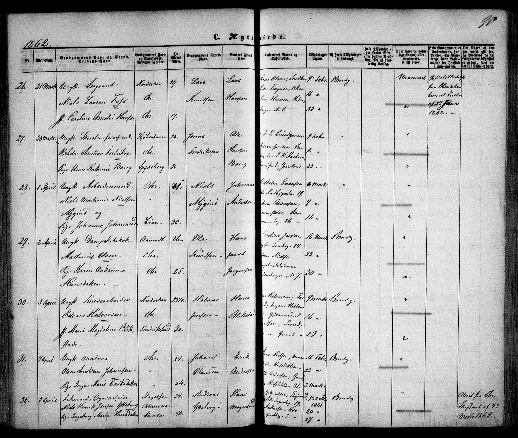 Trefoldighet prestekontor Kirkebøker, SAO/A-10882/F/Fc/L0001: Parish register (official) no. III 1, 1858-1874, p. 90
