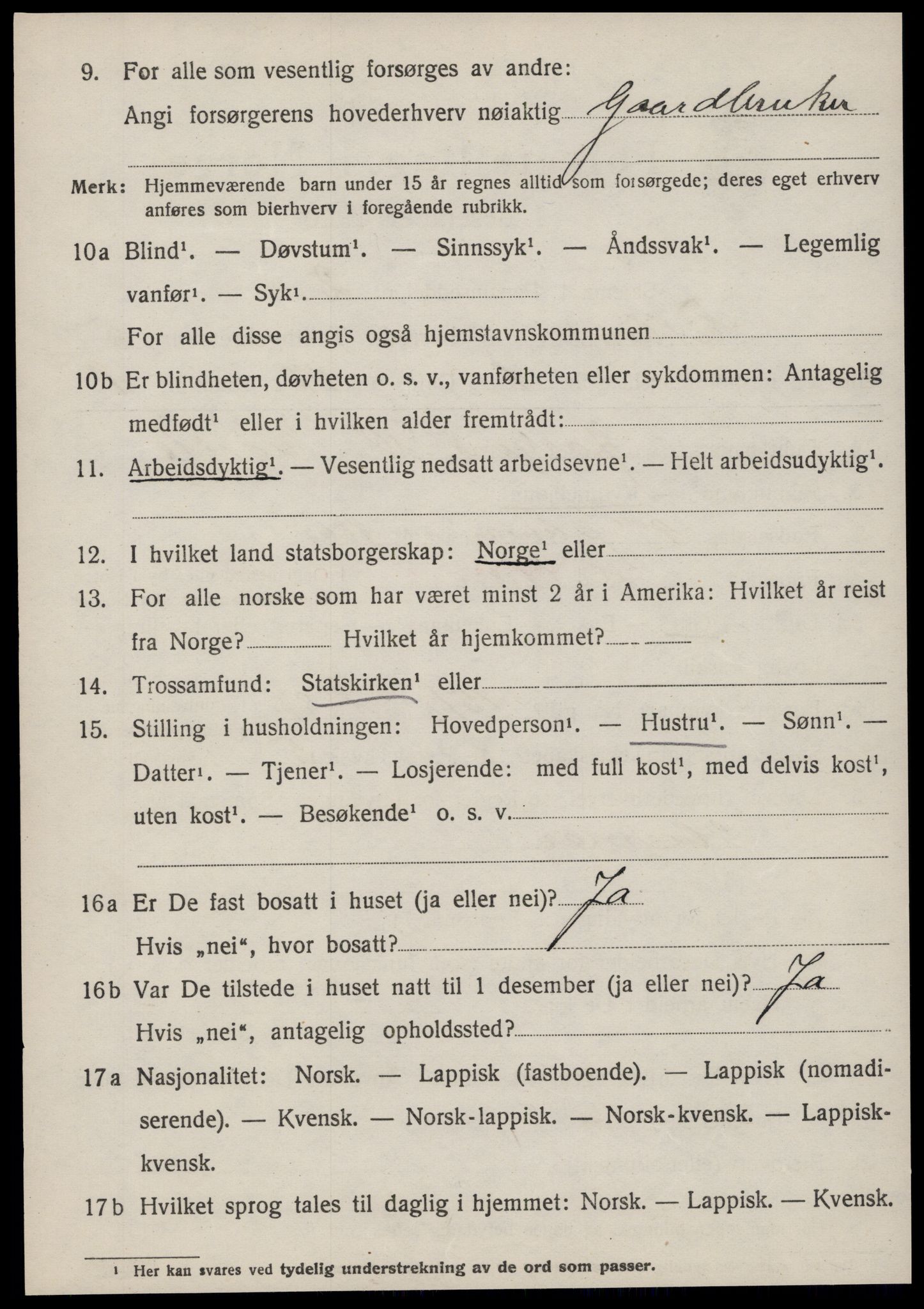 SAT, 1920 census for Fillan, 1920, p. 2347