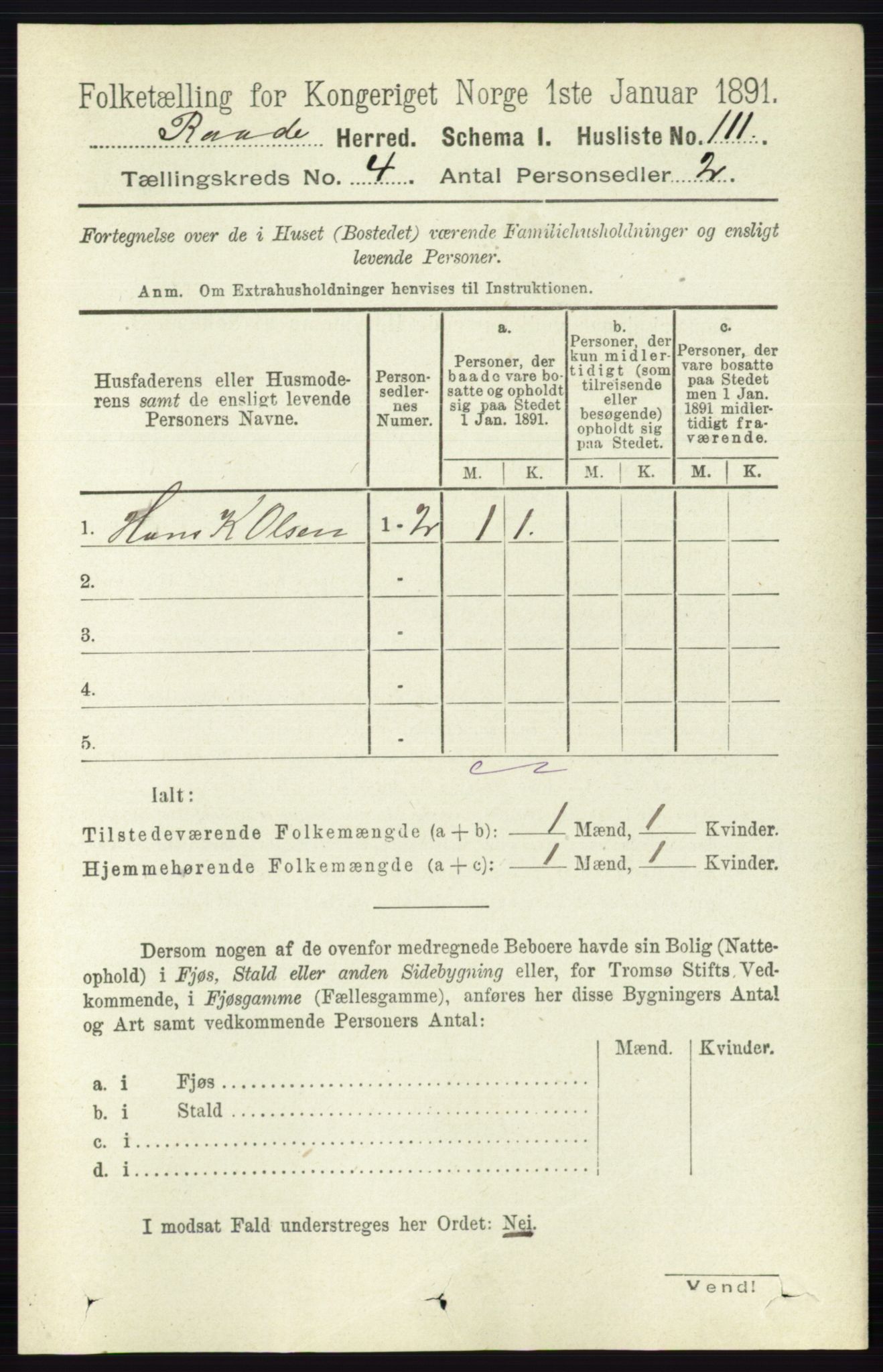 RA, 1891 census for 0135 Råde, 1891, p. 1849