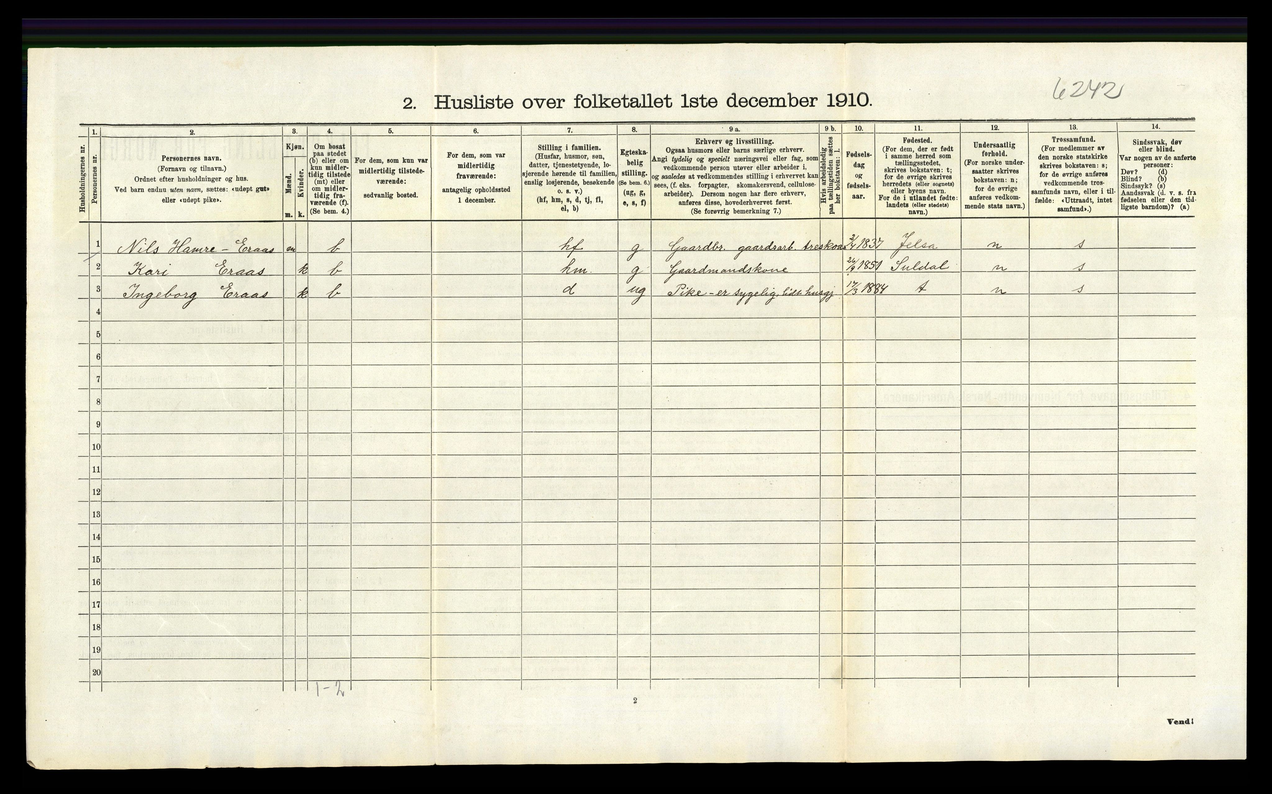 RA, 1910 census for Finnøy, 1910, p. 533