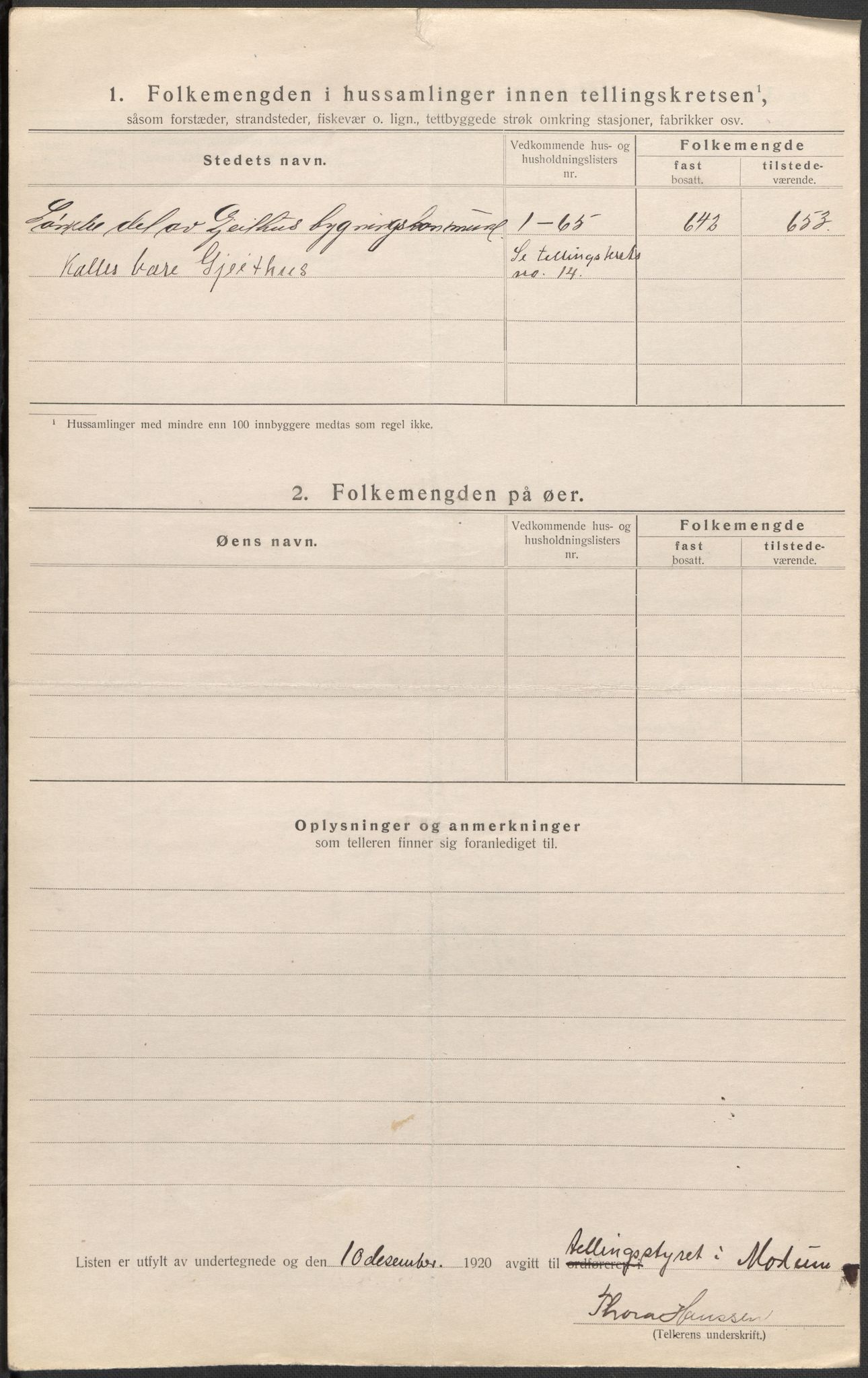 SAKO, 1920 census for Modum, 1920, p. 23