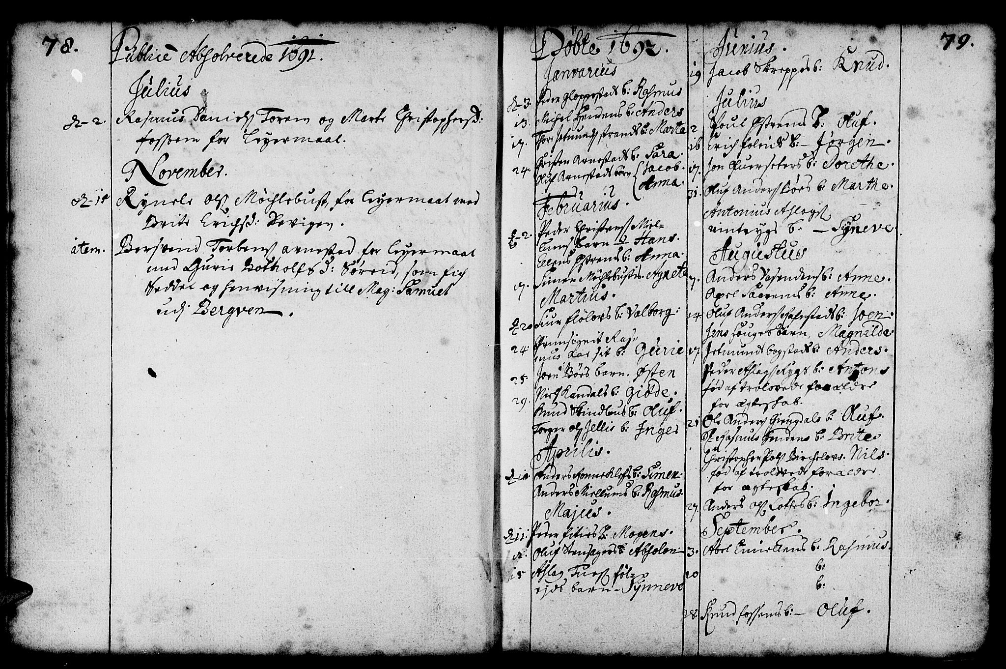 Gloppen sokneprestembete, AV/SAB-A-80101/H/Haa/Haaa/L0001: Parish register (official) no. A 1, 1686-1711, p. 78-79