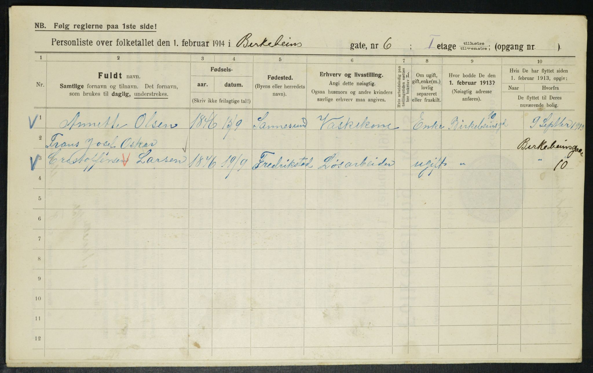 OBA, Municipal Census 1914 for Kristiania, 1914, p. 4954