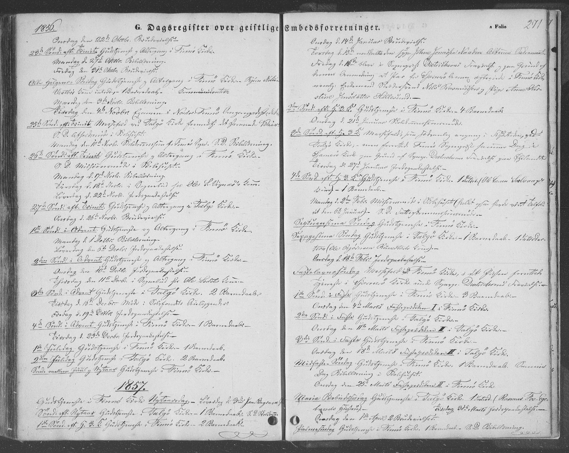 Finnøy sokneprestkontor, SAST/A-101825/H/Ha/Haa/L0007: Parish register (official) no. A 7, 1847-1862, p. 271