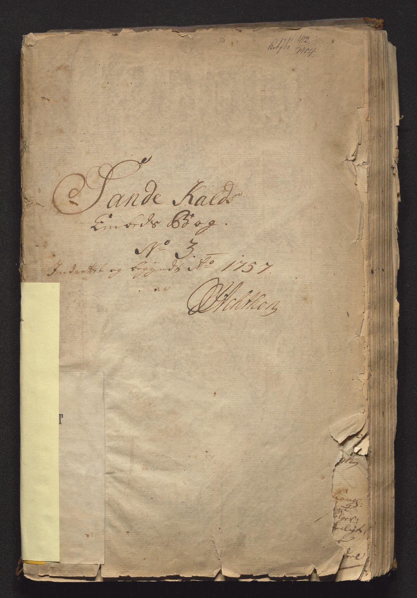 Sande sokneprestkontor, AV/SAKO-A-52/A/Aa/L0003: Kallsbok, 1757-1804