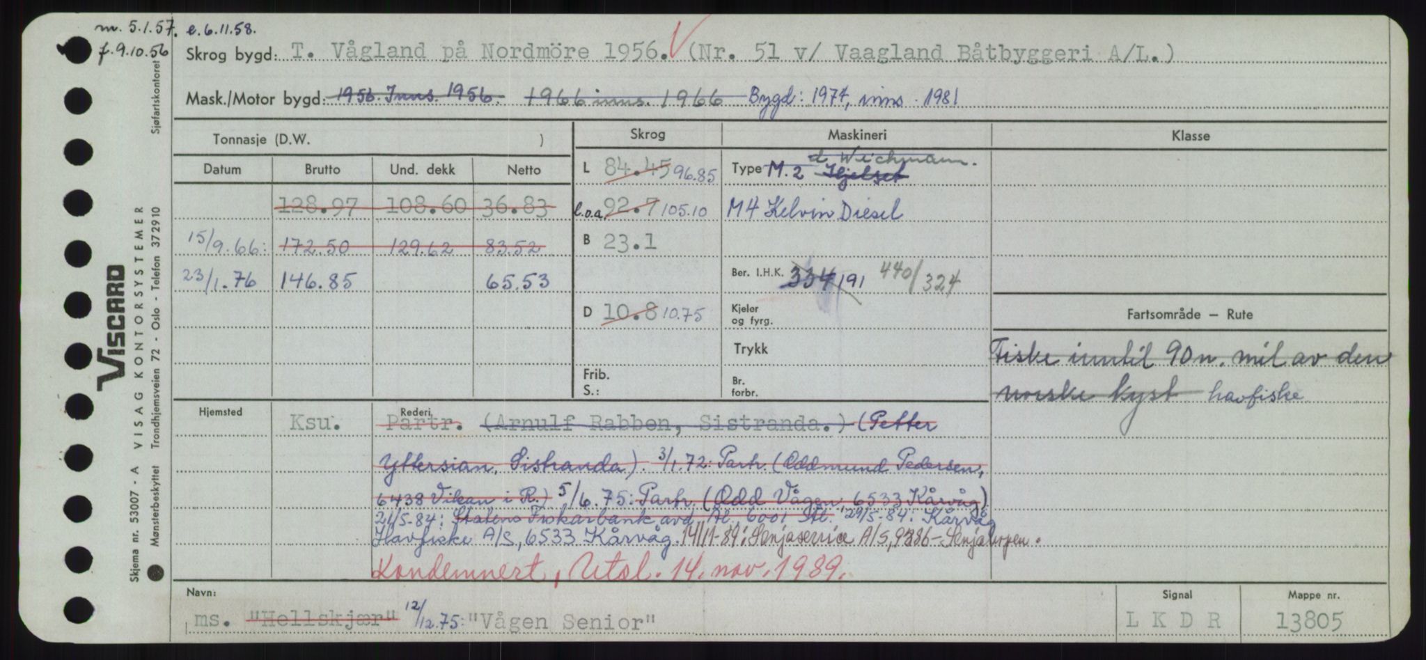 Sjøfartsdirektoratet med forløpere, Skipsmålingen, RA/S-1627/H/Hd/L0042: Fartøy, Vi-We, p. 171