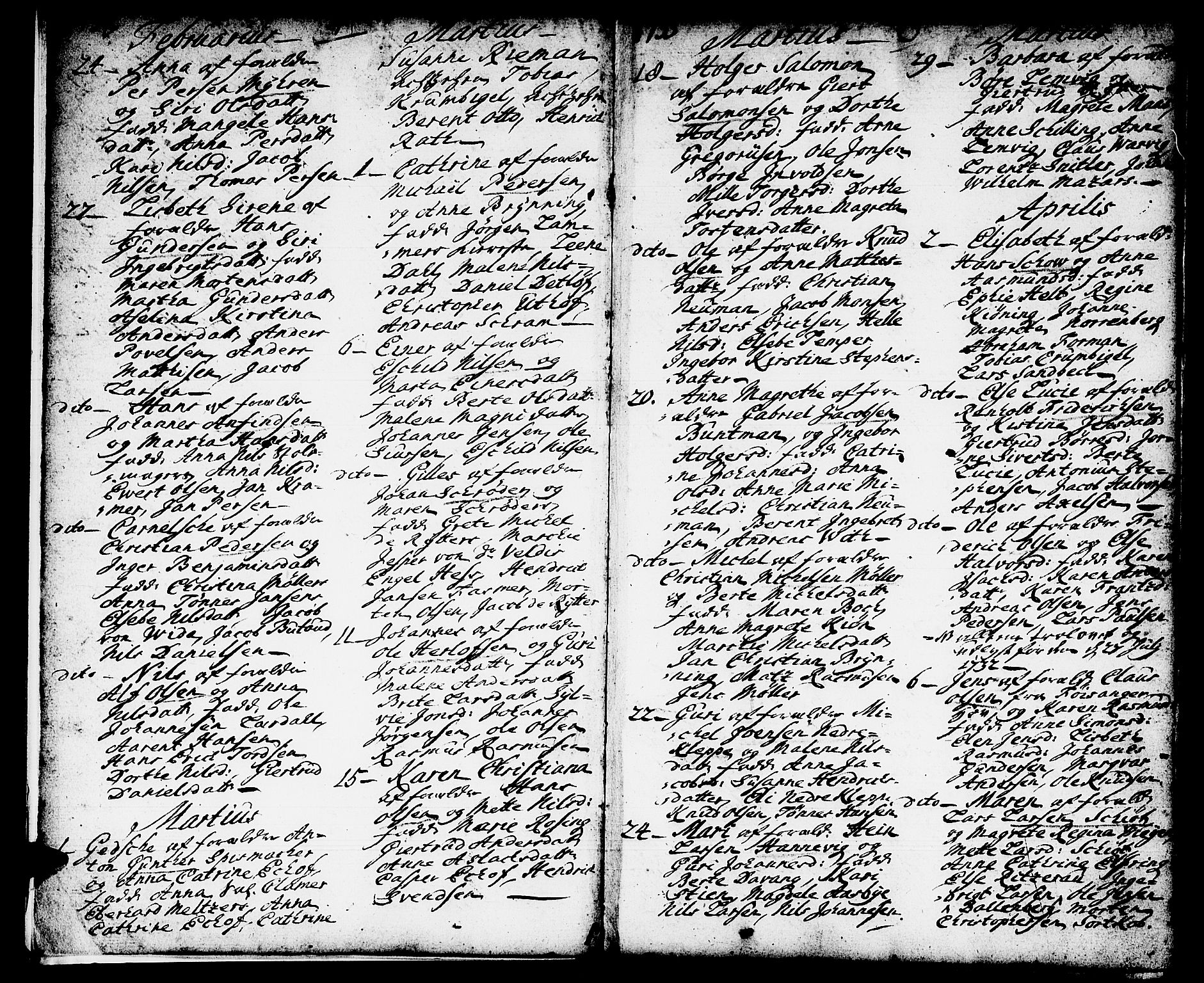 Domkirken sokneprestembete, AV/SAB-A-74801/H/Haa/L0002: Parish register (official) no. A 2, 1733-1750, p. 4-5