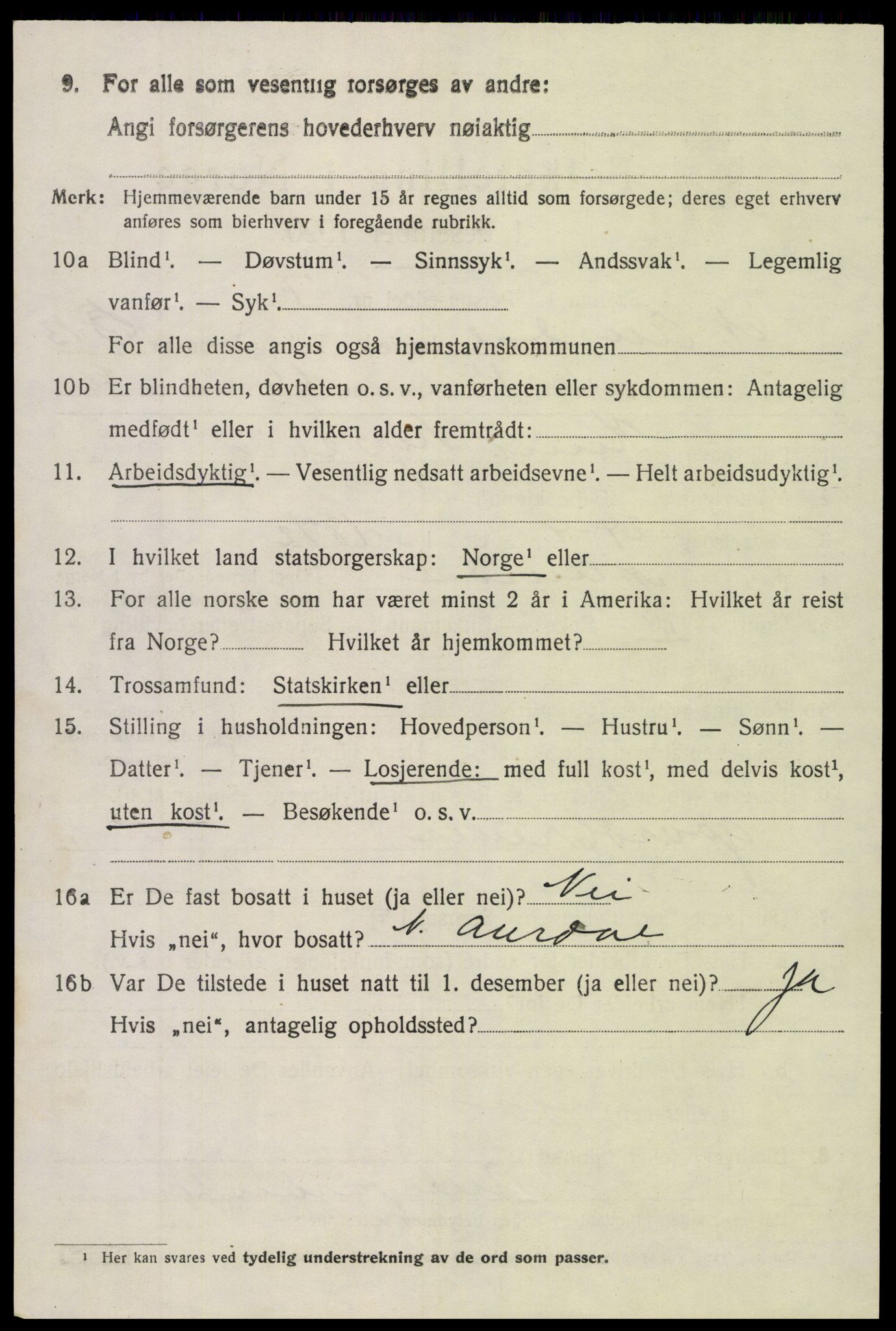 SAH, 1920 census for Nord-Aurdal, 1920, p. 5327