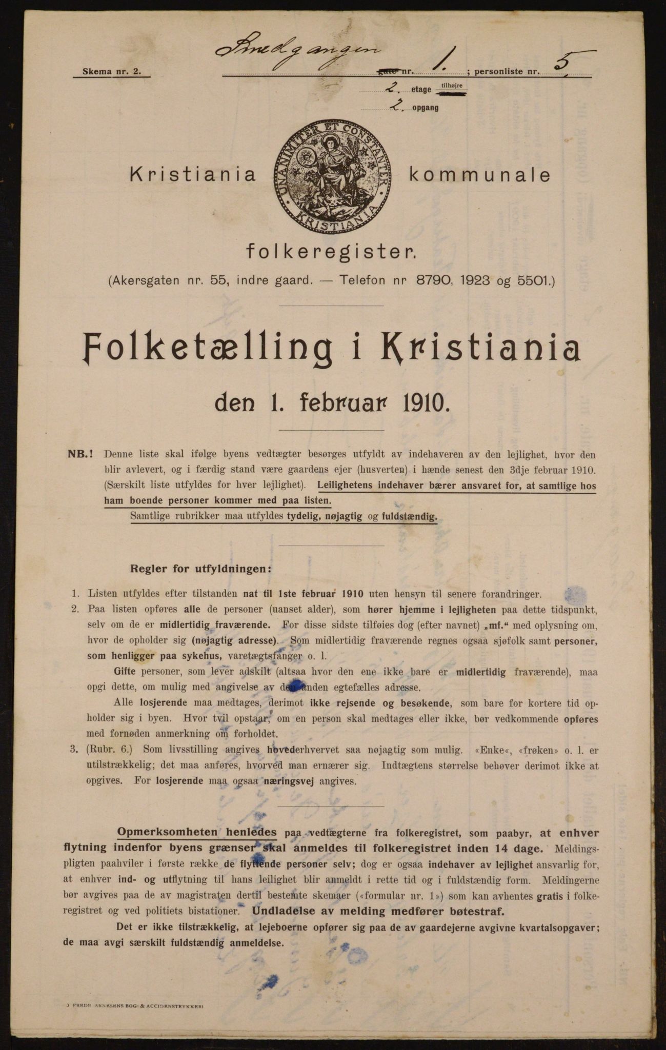 OBA, Municipal Census 1910 for Kristiania, 1910, p. 92592