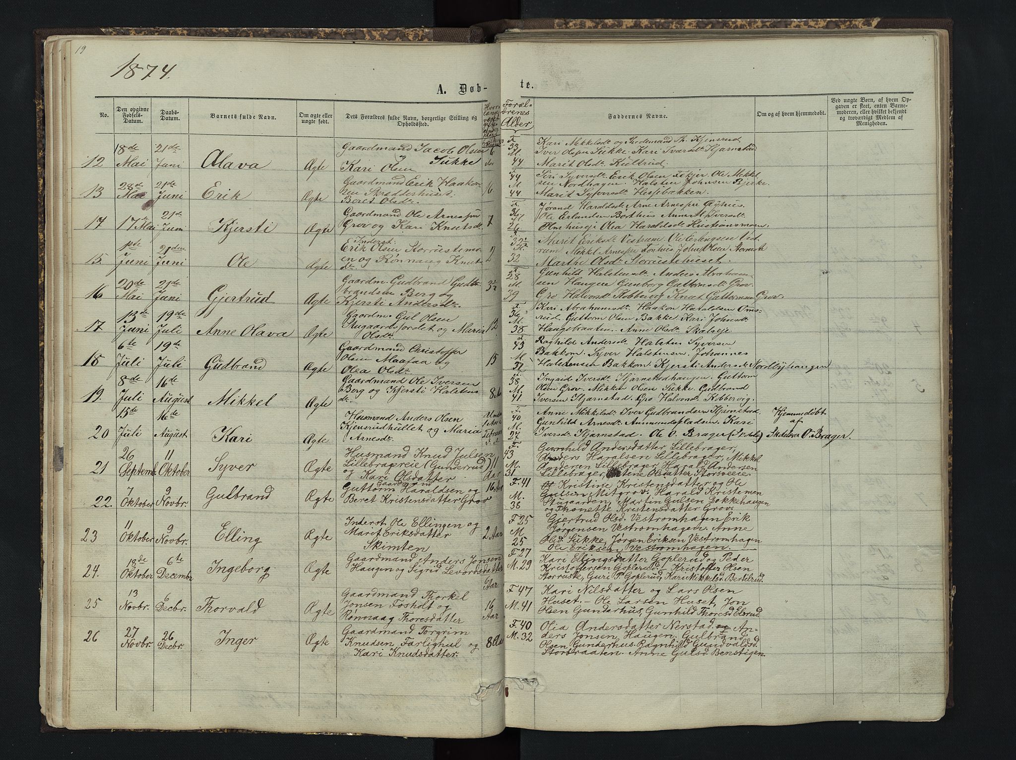 Sør-Aurdal prestekontor, AV/SAH-PREST-128/H/Ha/Hab/L0004: Parish register (copy) no. 4, 1865-1893, p. 19