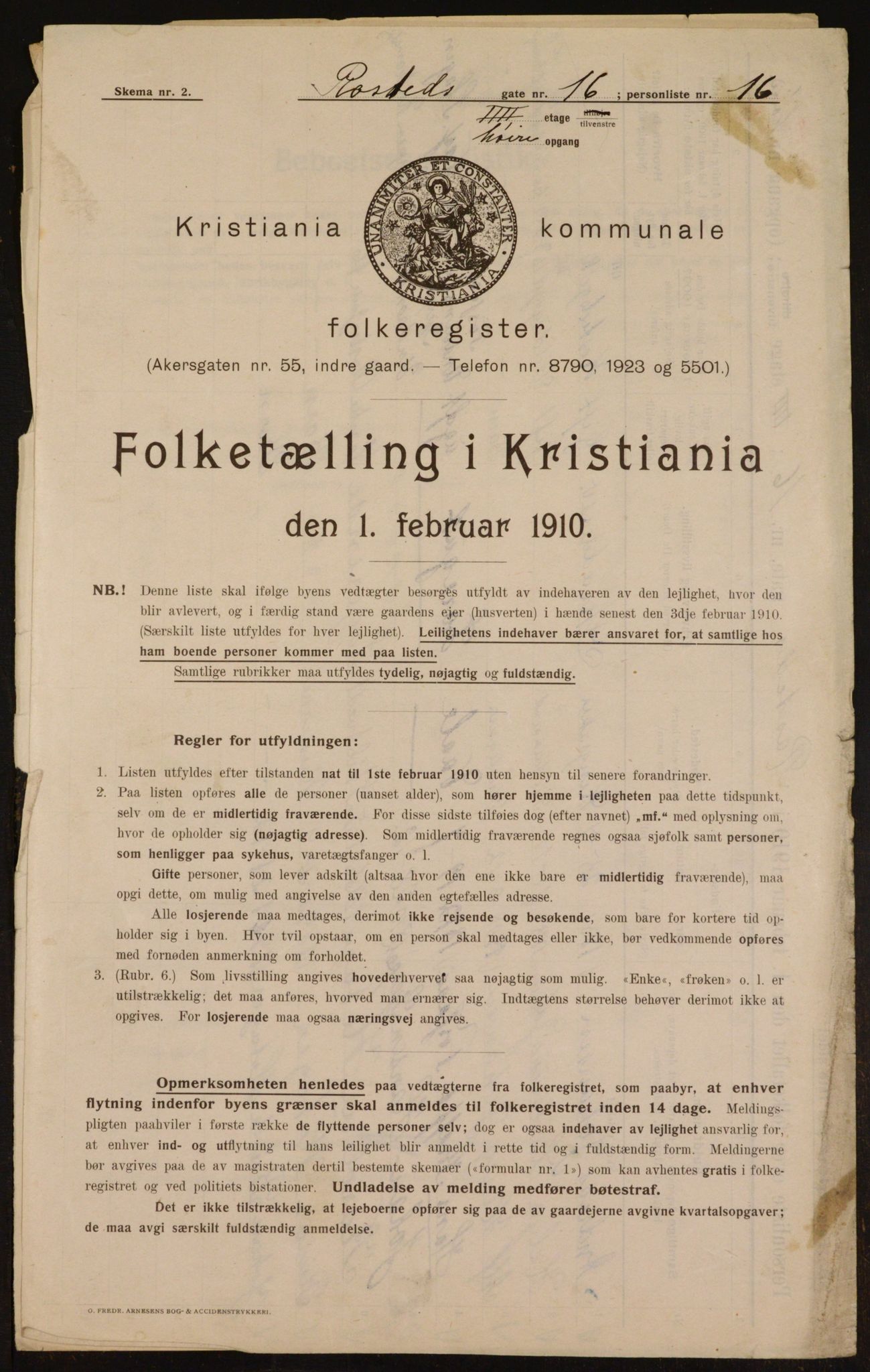 OBA, Municipal Census 1910 for Kristiania, 1910, p. 80866