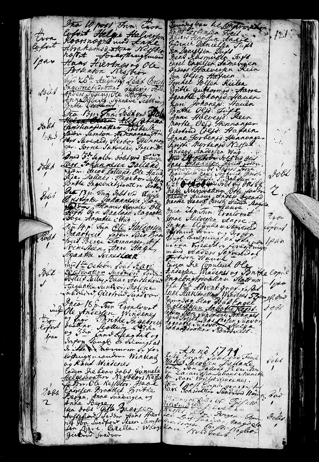 Os sokneprestembete, SAB/A-99929: Parish register (official) no. A 5, 1669-1760, p. 121