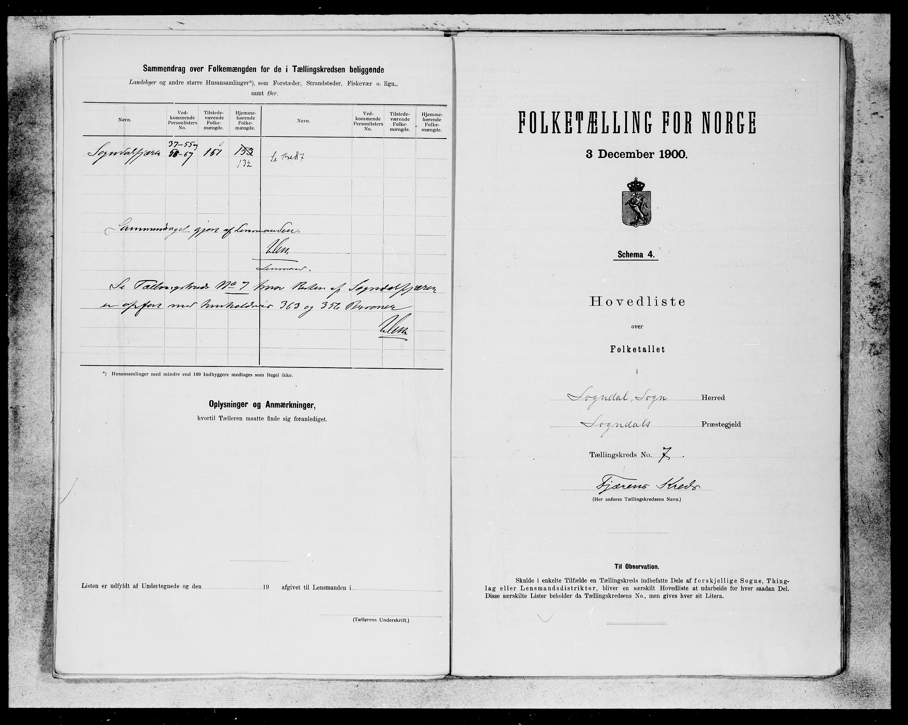 SAB, 1900 census for Sogndal, 1900, p. 13