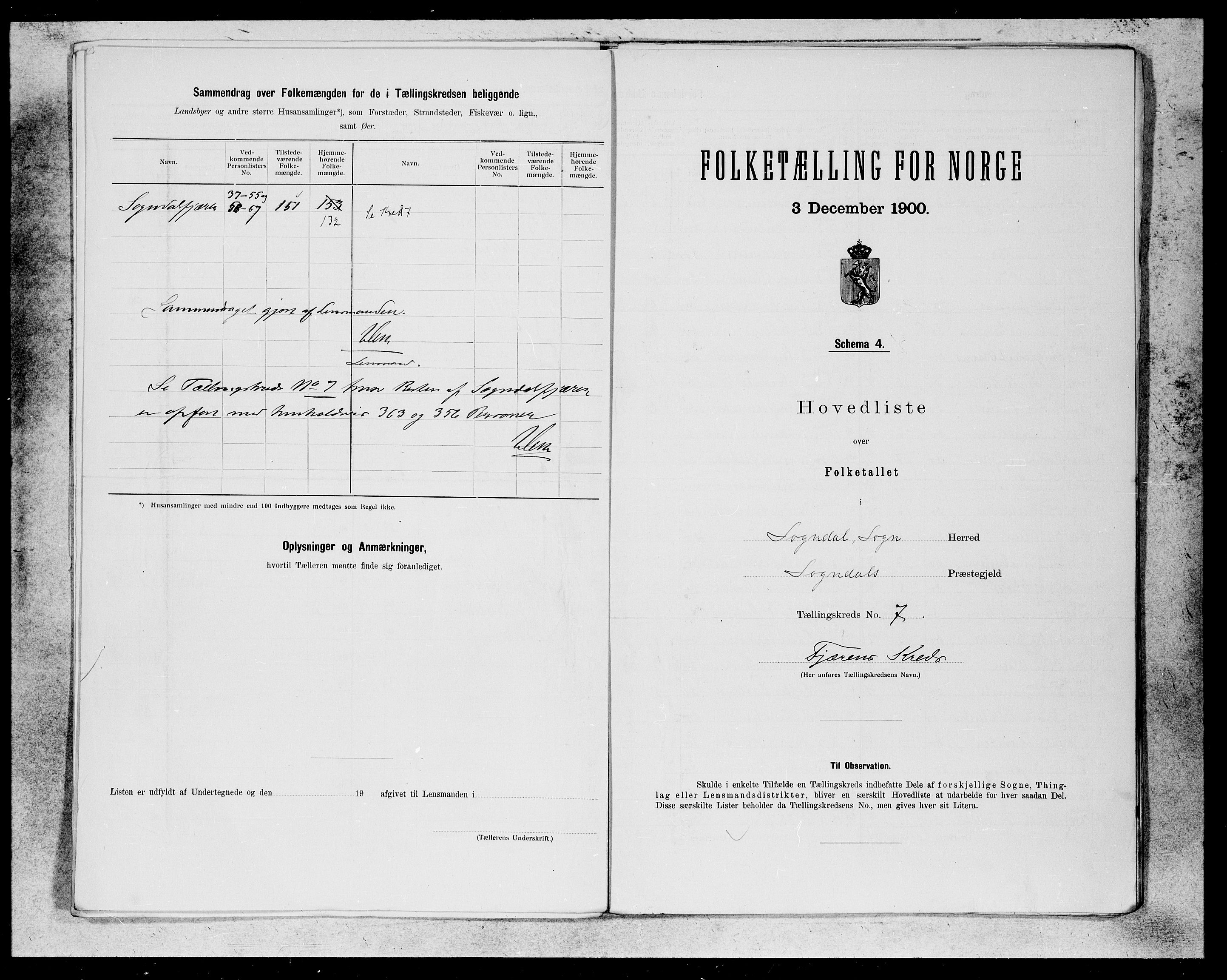 SAB, 1900 census for Sogndal, 1900, p. 13