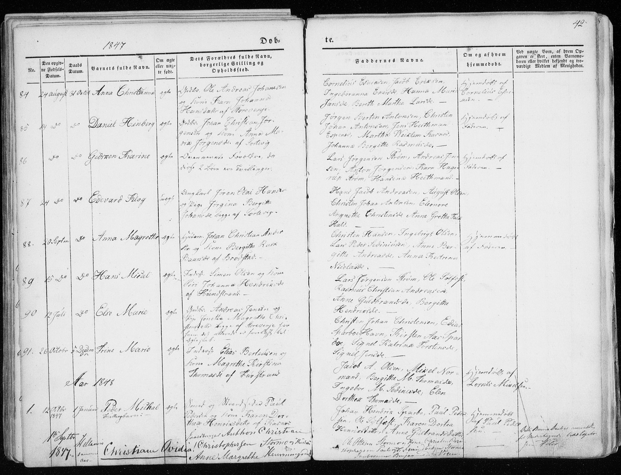 Tranøy sokneprestkontor, SATØ/S-1313/I/Ia/Iaa/L0006kirke: Parish register (official) no. 6, 1844-1855, p. 42
