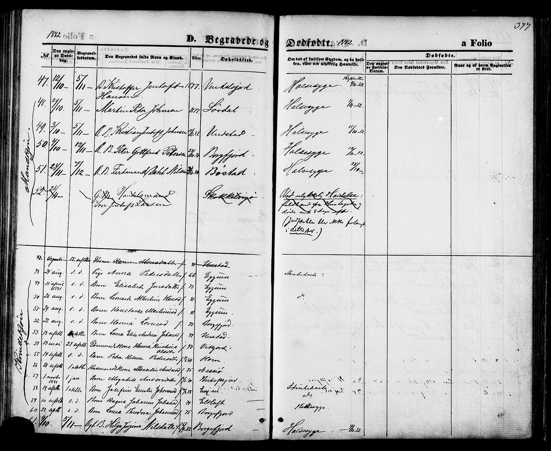 Ministerialprotokoller, klokkerbøker og fødselsregistre - Nordland, AV/SAT-A-1459/880/L1132: Parish register (official) no. 880A06, 1869-1887, p. 377