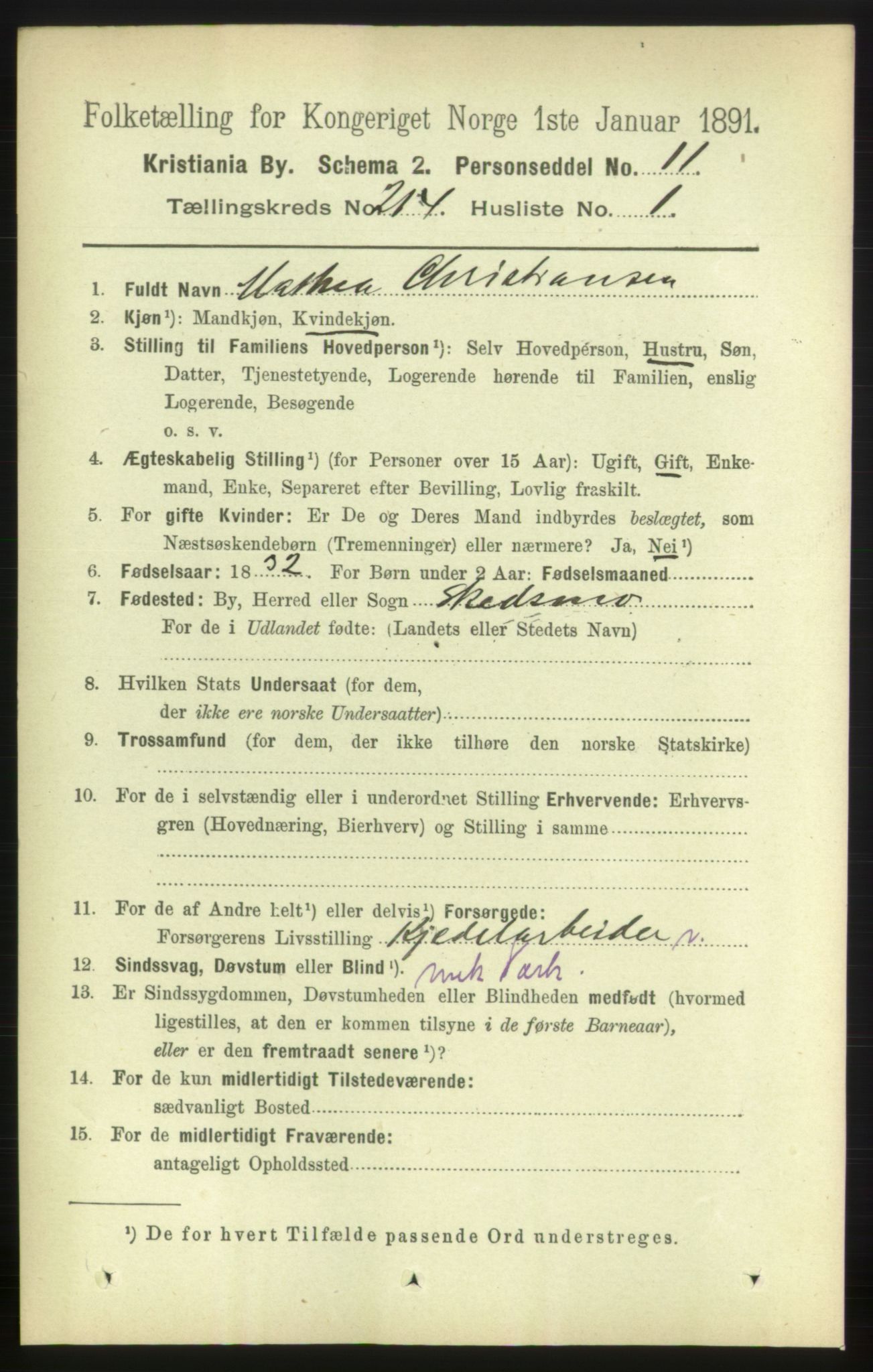 RA, 1891 census for 0301 Kristiania, 1891, p. 127283