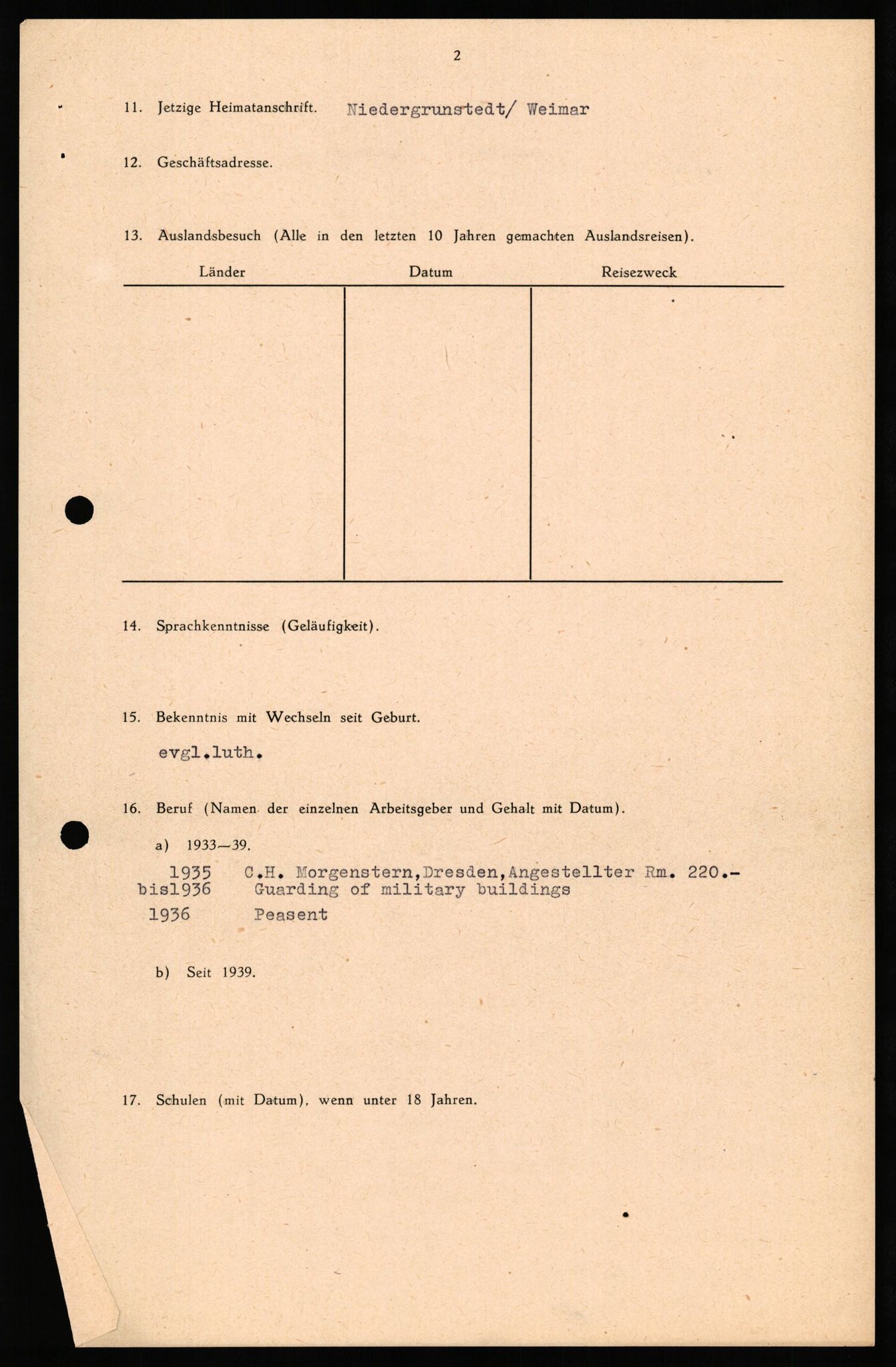 Forsvaret, Forsvarets overkommando II, RA/RAFA-3915/D/Db/L0037: CI Questionaires. Tyske okkupasjonsstyrker i Norge. Tyskere., 1945-1946, p. 345