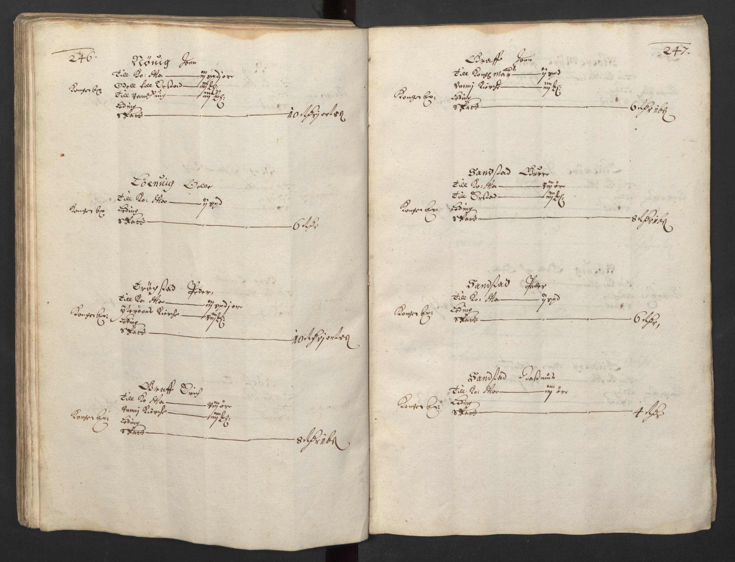 Rentekammeret inntil 1814, Realistisk ordnet avdeling, AV/RA-EA-4070/L/L0029/0001: Trondheim lagdømme: / Alminnelig jordebok og skattemanntall - Inderøy, 1661, p. 246-247