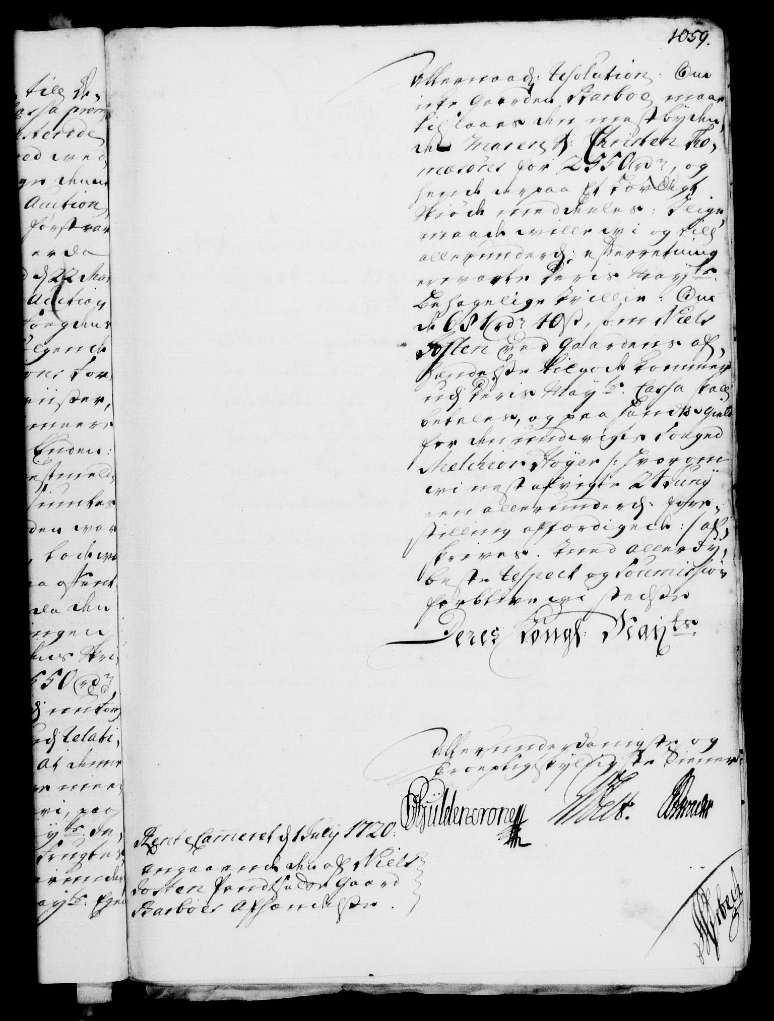 Rentekammeret, Kammerkanselliet, AV/RA-EA-3111/G/Gf/Gfa/L0003: Norsk relasjons- og resolusjonsprotokoll (merket RK 52.3), 1720, p. 36