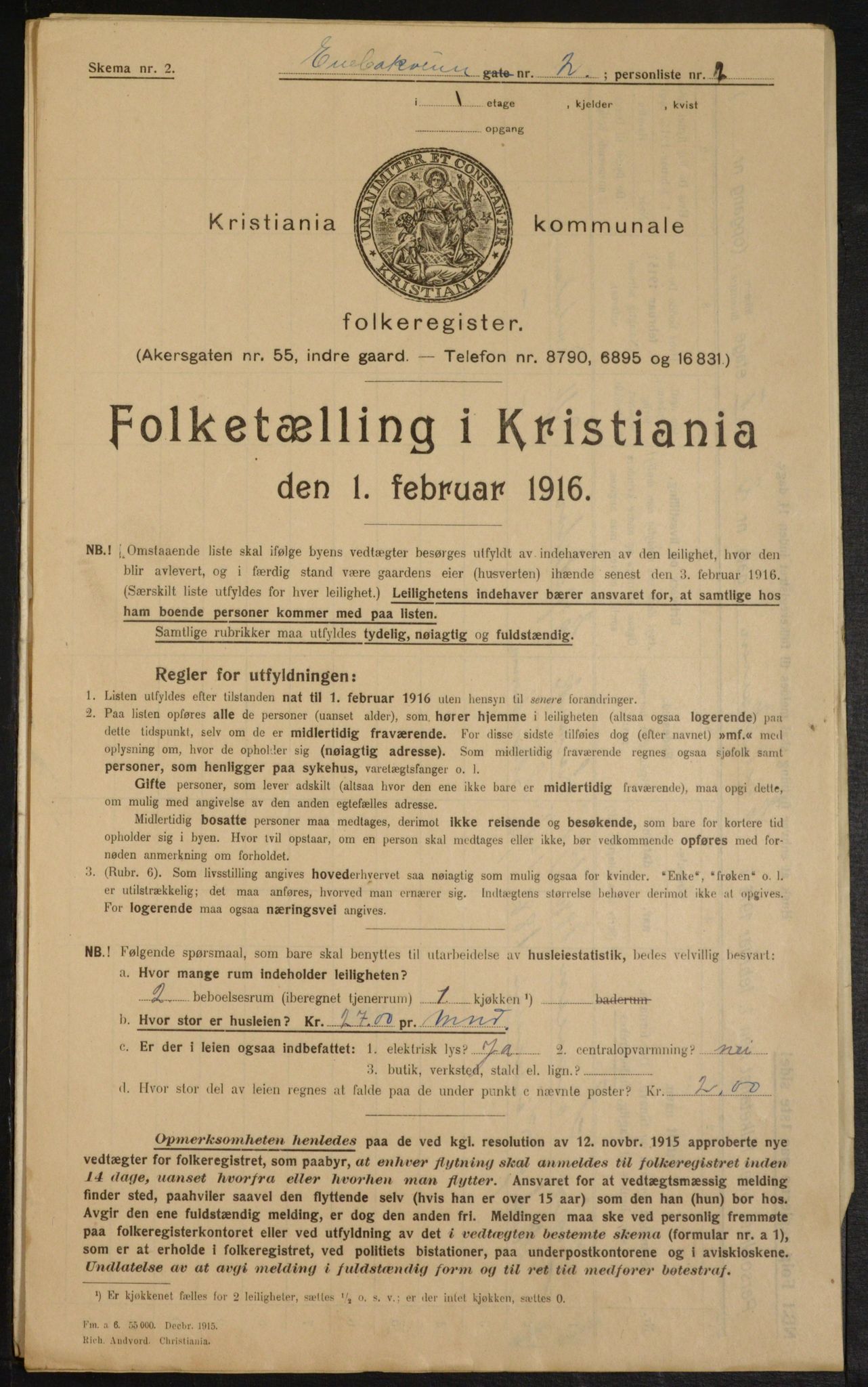 OBA, Municipal Census 1916 for Kristiania, 1916, p. 21360