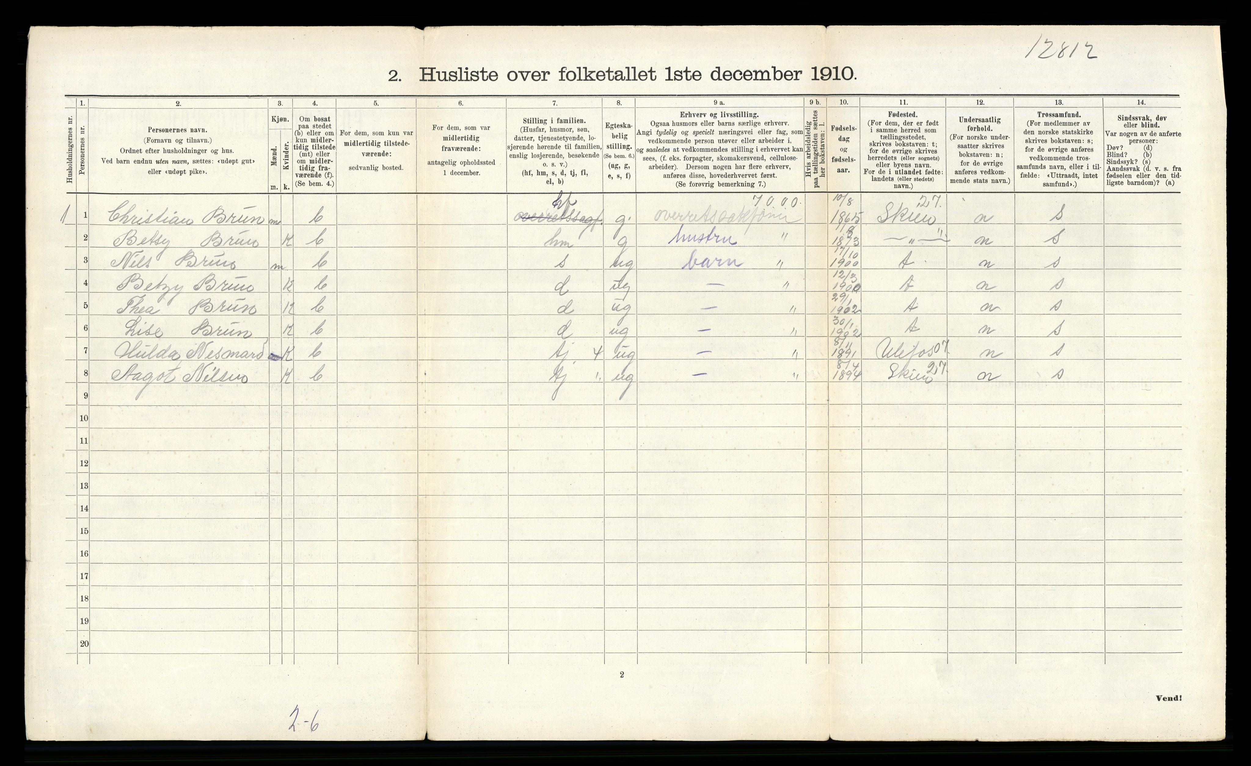 RA, 1910 census for Heddal, 1910, p. 132