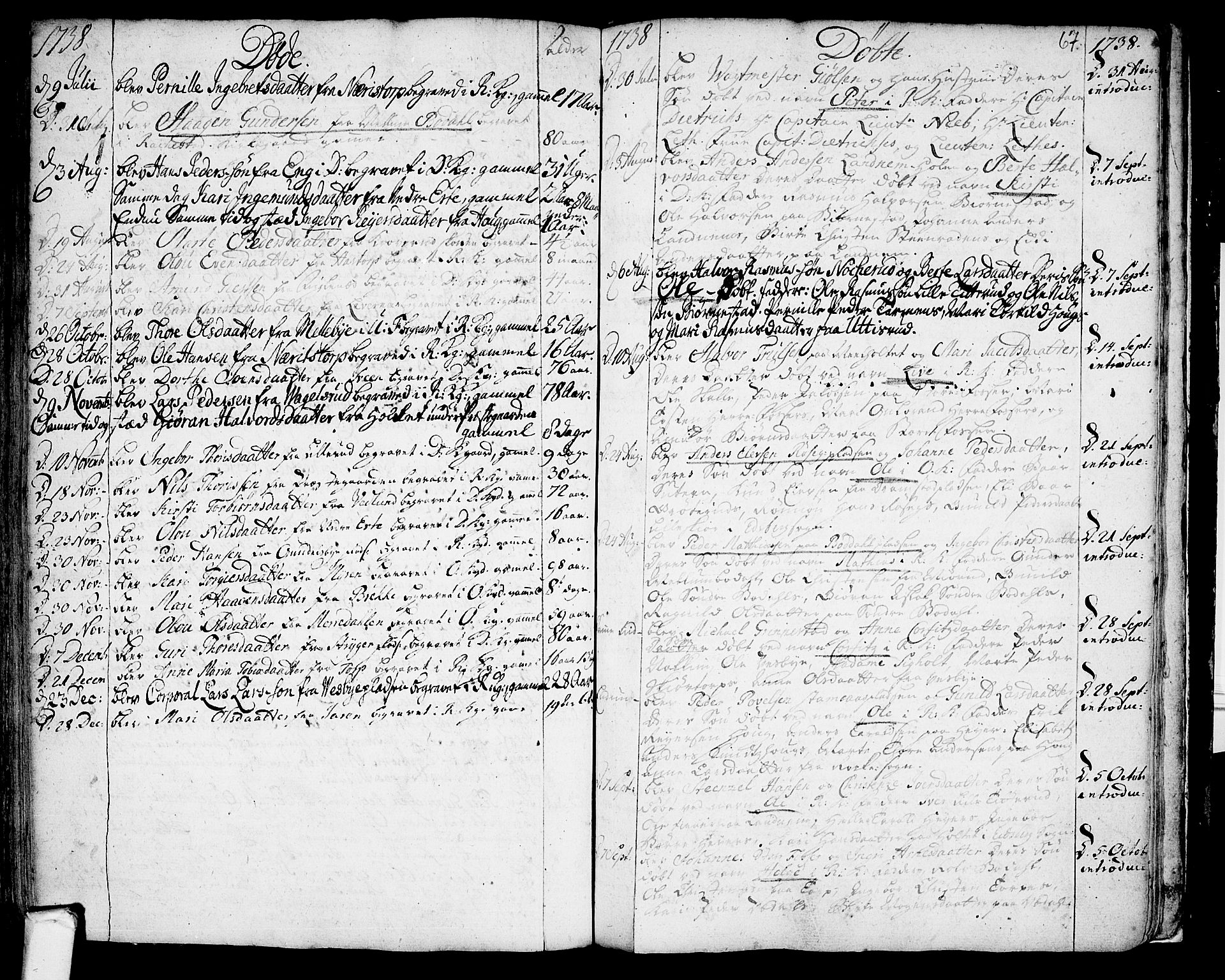 Rakkestad prestekontor Kirkebøker, AV/SAO-A-2008/F/Fa/L0001: Parish register (official) no. I 1, 1722-1740, p. 67