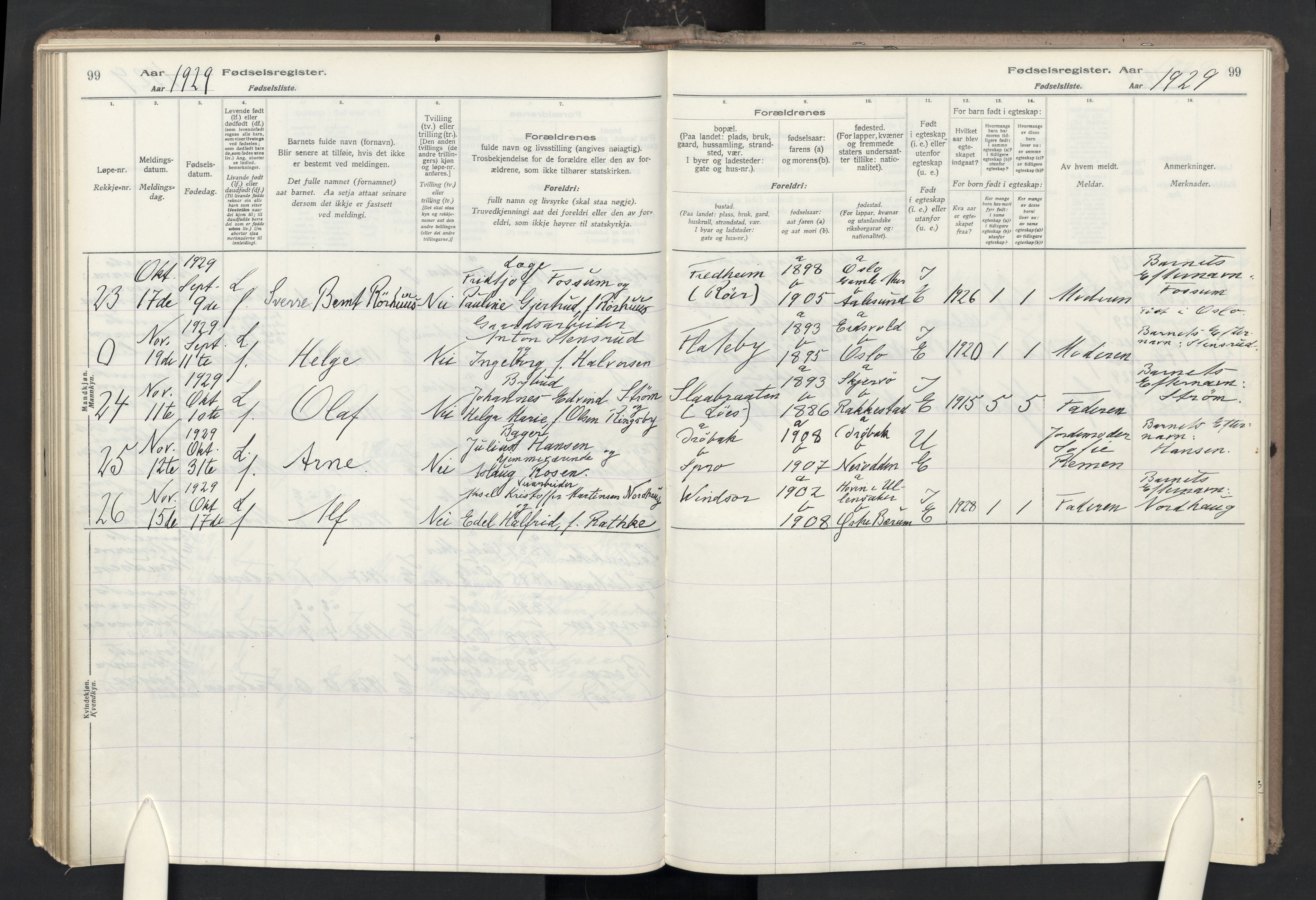 Nesodden prestekontor Kirkebøker, AV/SAO-A-10013/J/Ja/L0001: Birth register no. I 1, 1916-1946, p. 99