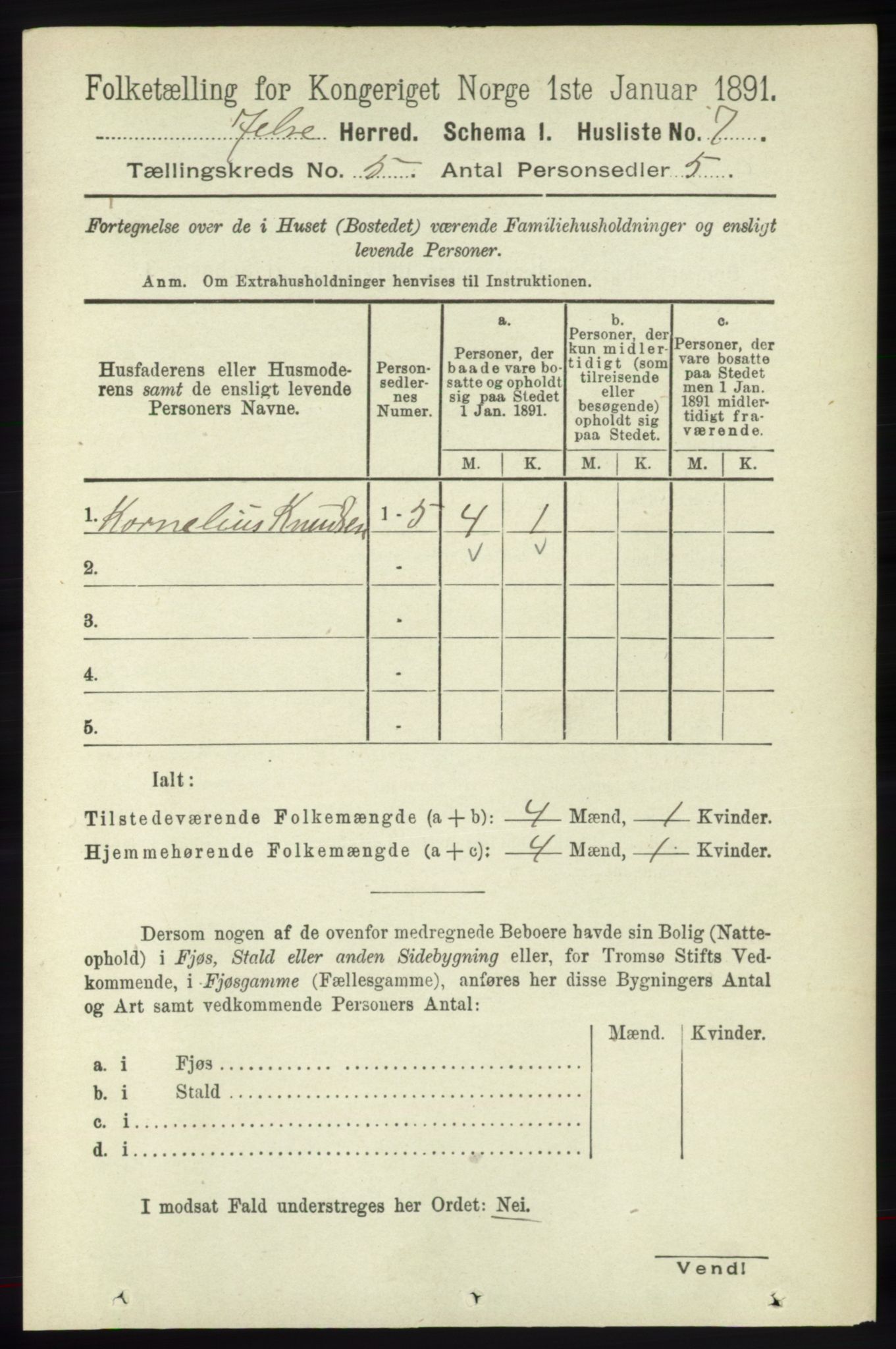 RA, 1891 census for 1138 Jelsa, 1891, p. 1048