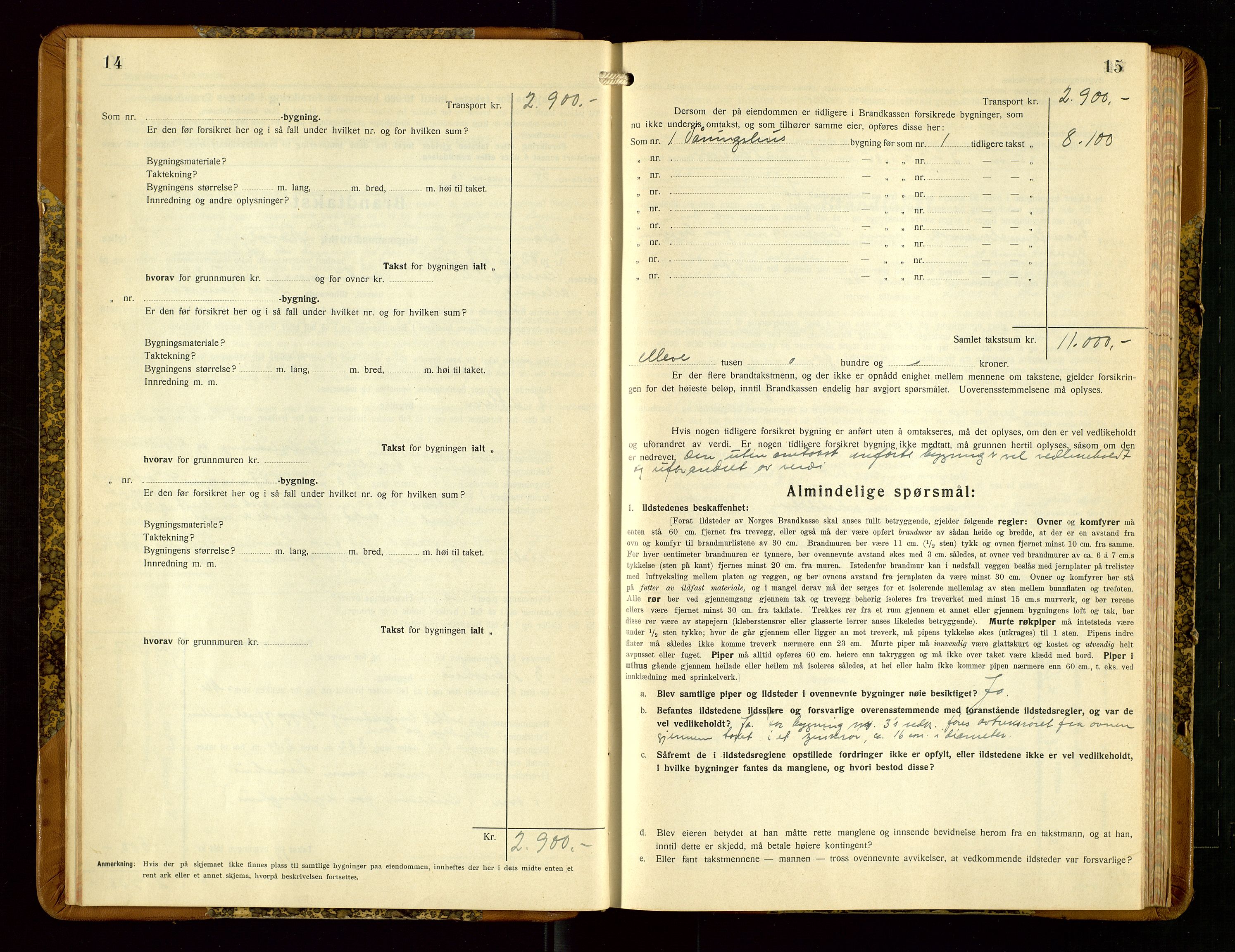Hå lensmannskontor, AV/SAST-A-100456/Goa/L0006: Takstprotokoll (skjema), 1932-1938, p. 14-15