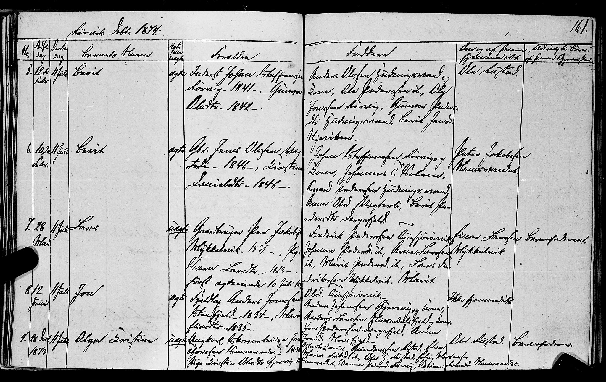 Ministerialprotokoller, klokkerbøker og fødselsregistre - Nord-Trøndelag, SAT/A-1458/762/L0538: Parish register (official) no. 762A02 /1, 1833-1879, p. 161