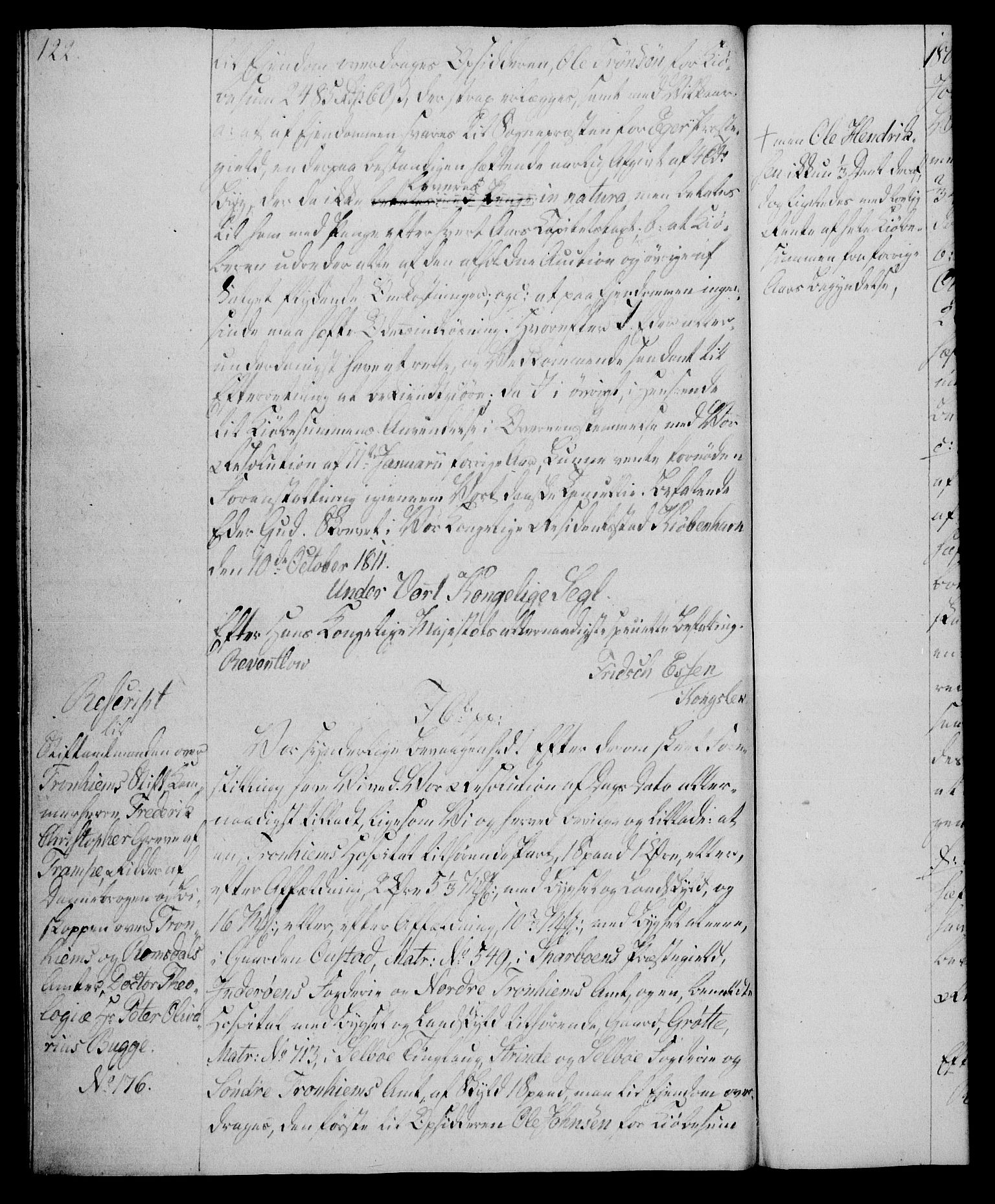 Rentekammeret, Kammerkanselliet, RA/EA-3111/G/Gg/Gga/L0020: Norsk ekspedisjonsprotokoll med register (merket RK 53.20), 1811-1814, p. 122