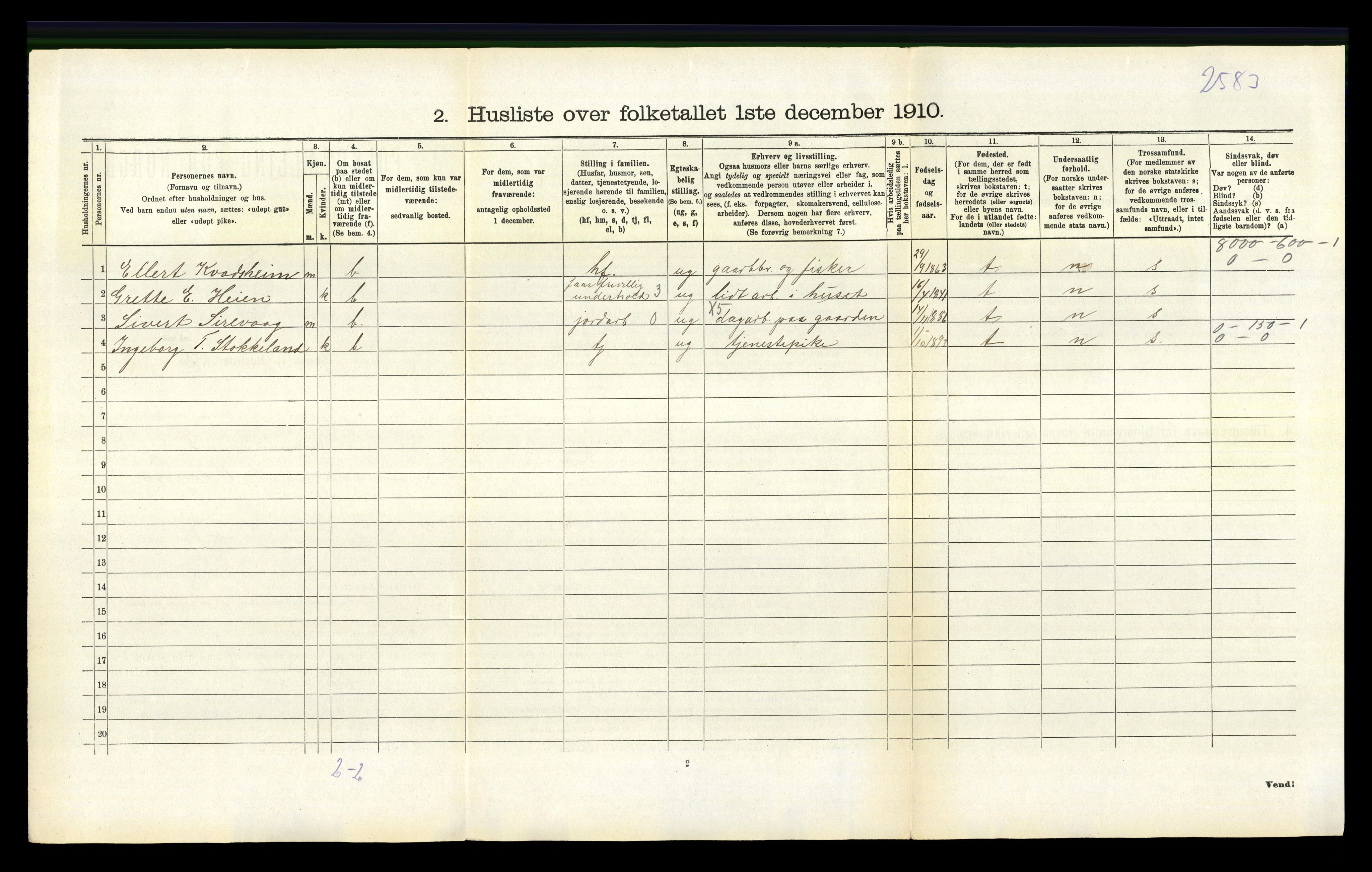 RA, 1910 census for Ogna, 1910, p. 204