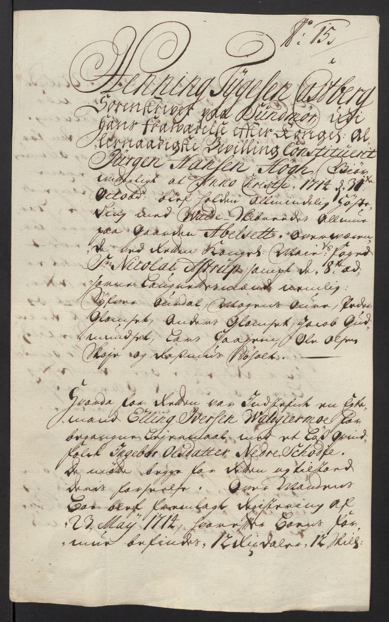Rentekammeret inntil 1814, Reviderte regnskaper, Fogderegnskap, RA/EA-4092/R54/L3567: Fogderegnskap Sunnmøre, 1715, p. 201