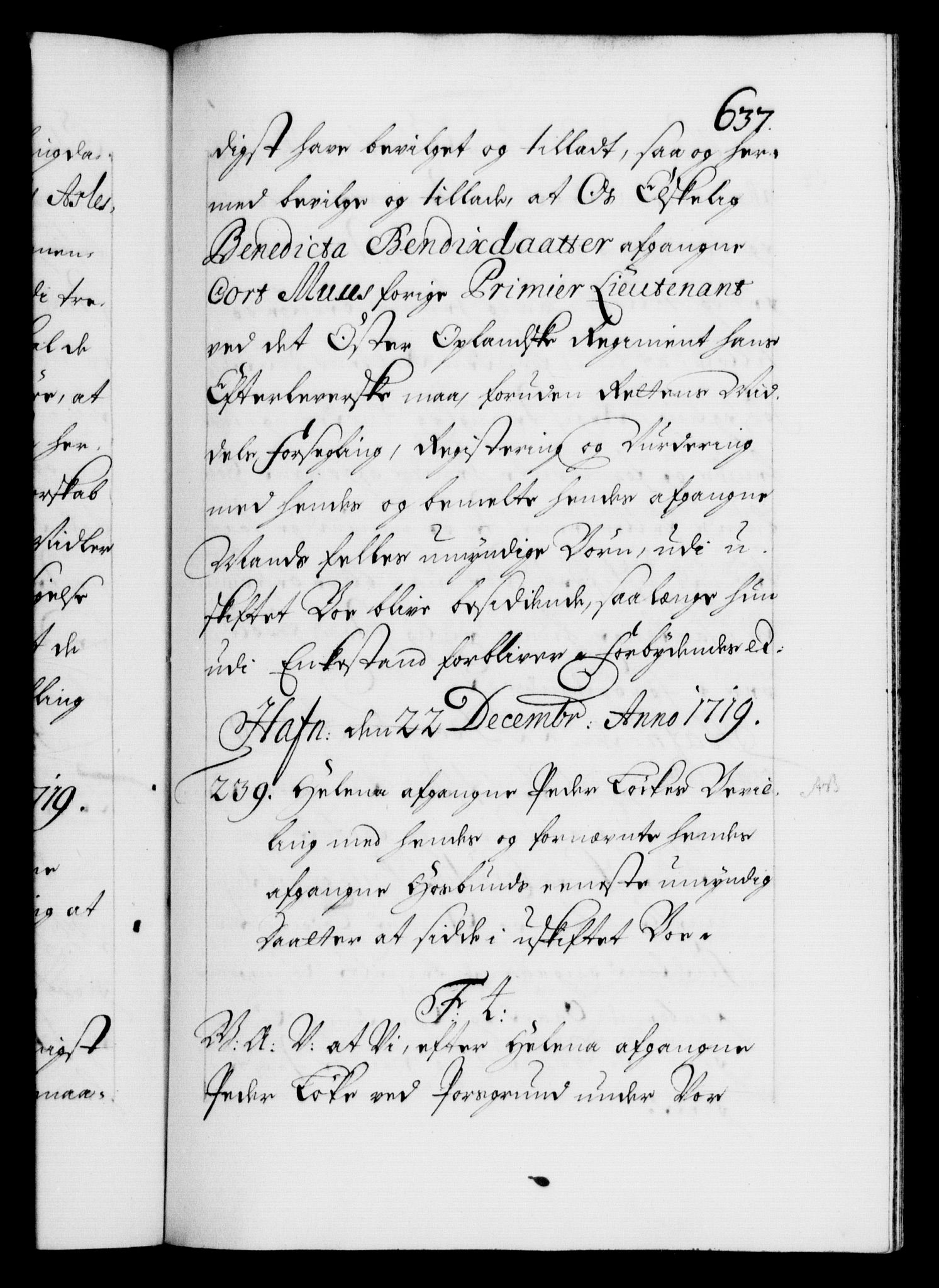 Danske Kanselli 1572-1799, AV/RA-EA-3023/F/Fc/Fca/Fcaa/L0022: Norske registre, 1716-1719, p. 637a