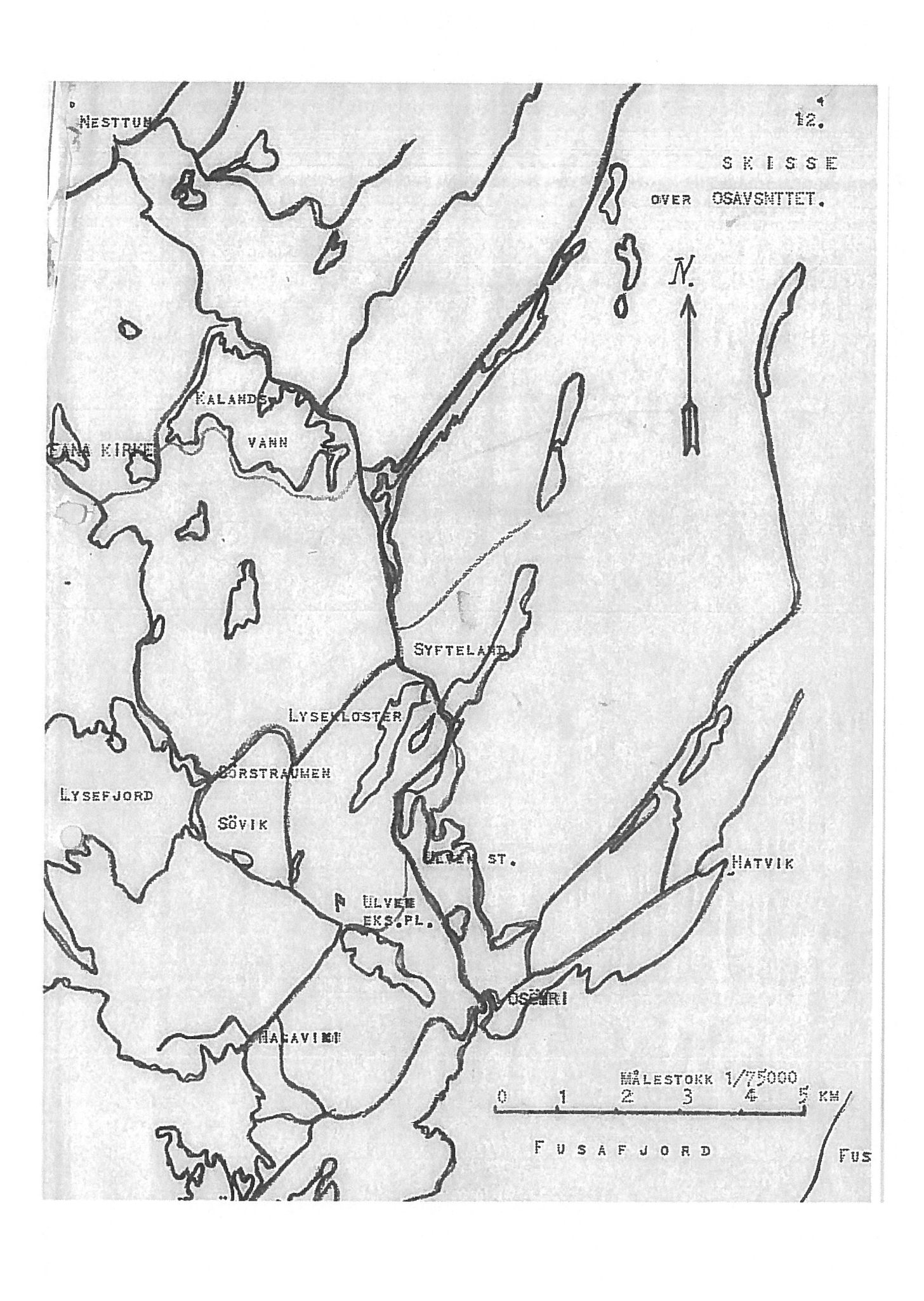 Oberst Sverre Blom - manuskript til krigshistorie, SAB/-/F/L0001: Manuskript "Krigens historie - operasjonene til lands på Vestlandet 1940" av oberst Sverre Blom, 1940, p. 12