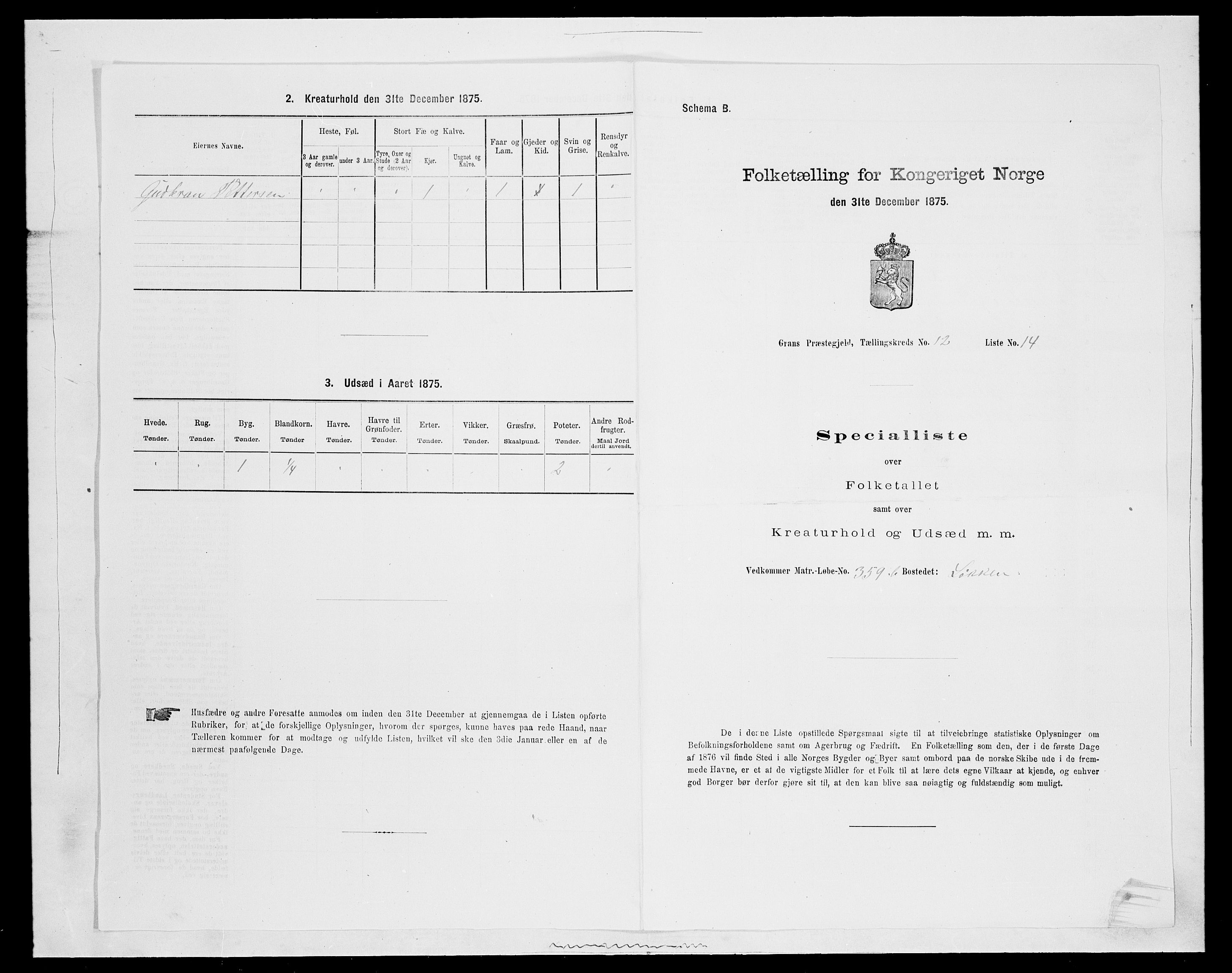 SAH, 1875 census for 0534P Gran, 1875, p. 2267