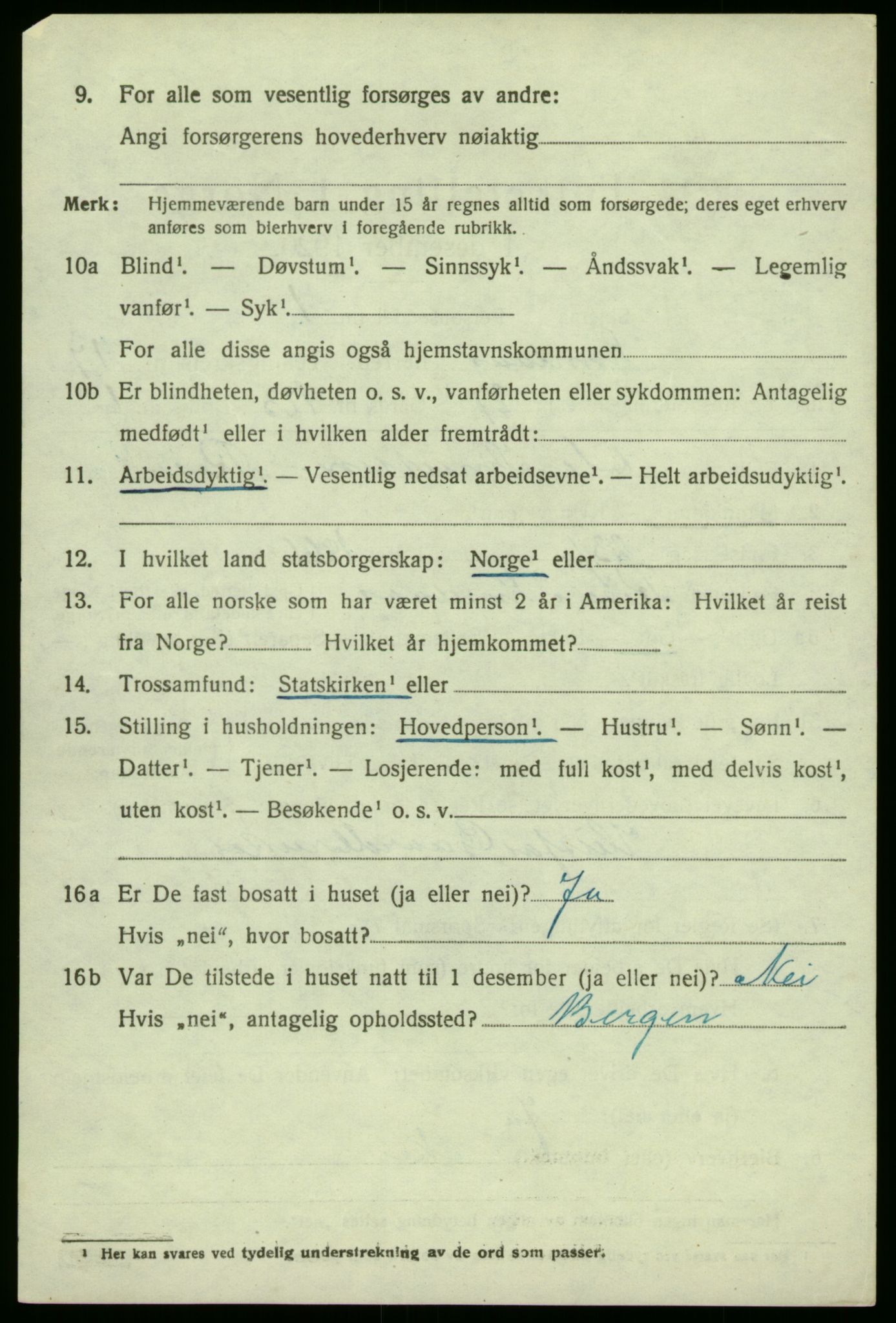 SAB, 1920 census for Lindås, 1920, p. 9298