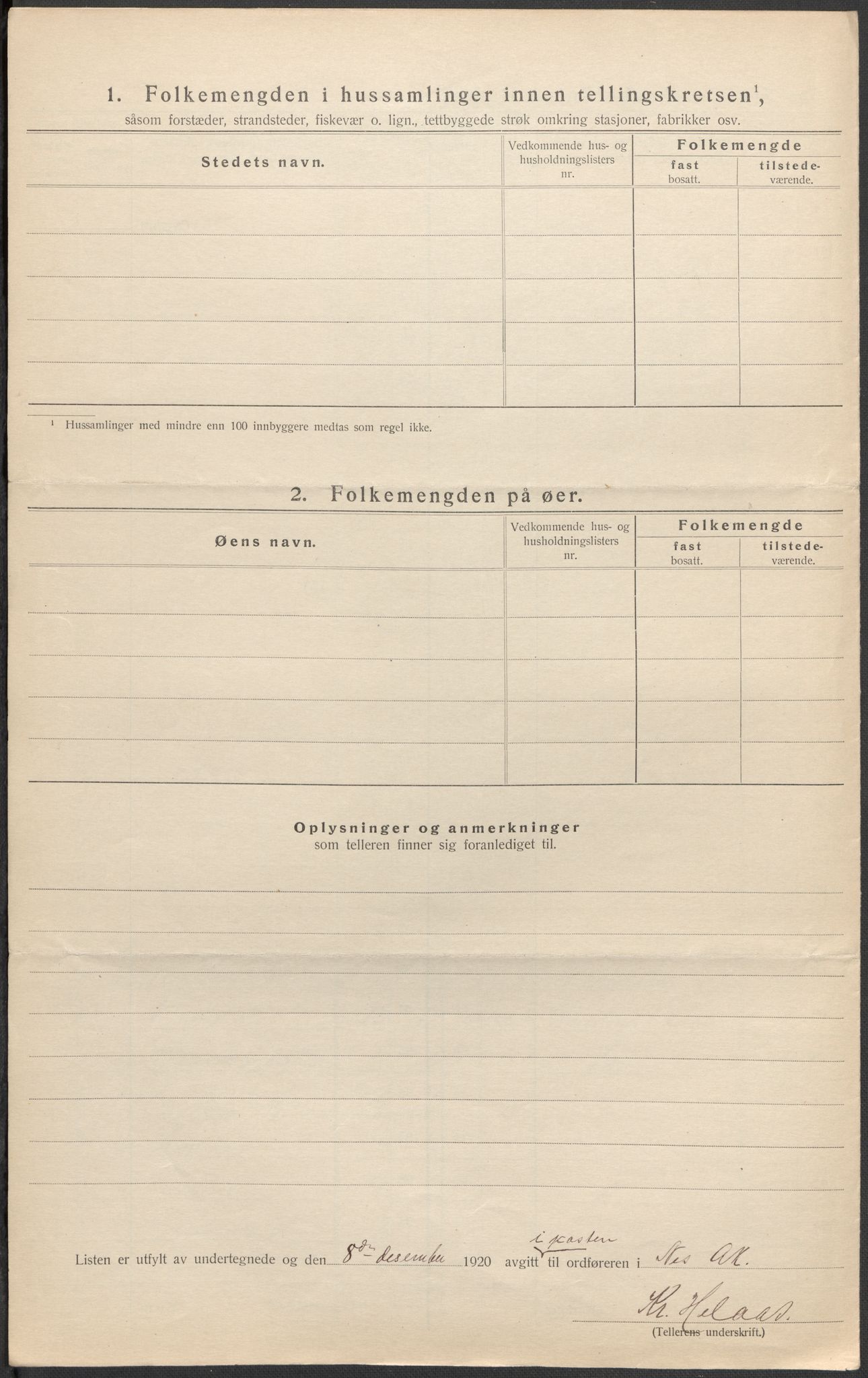 SAO, 1920 census for Nes, 1920, p. 16