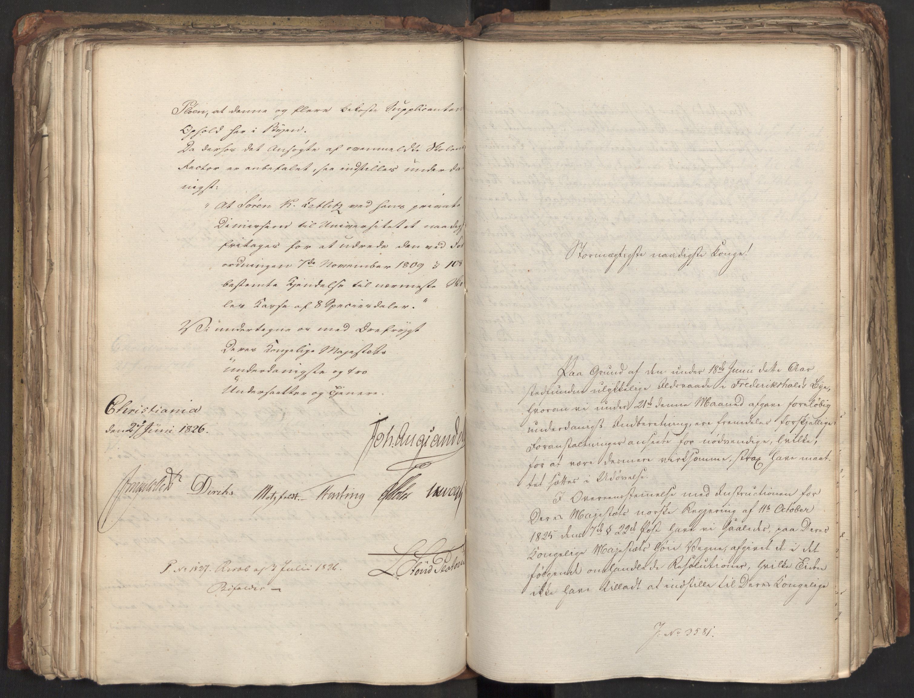 Statsrådsavdelingen i Stockholm, AV/RA-S-1003/D/Da/L0047: Regjeringsinnstillinger nr. 3501-3659, 1826, p. 220