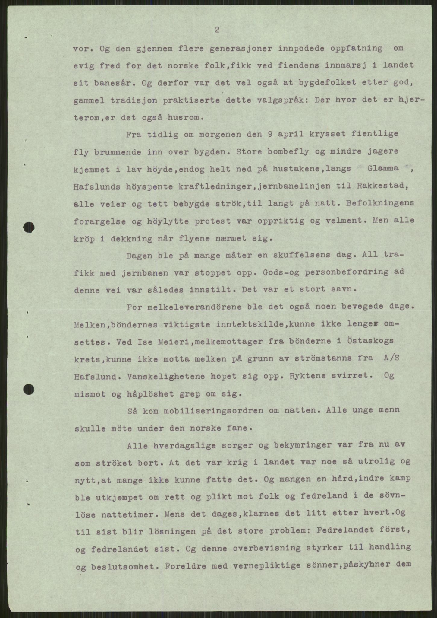 Forsvaret, Forsvarets krigshistoriske avdeling, AV/RA-RAFA-2017/Y/Ya/L0013: II-C-11-31 - Fylkesmenn.  Rapporter om krigsbegivenhetene 1940., 1940, p. 202