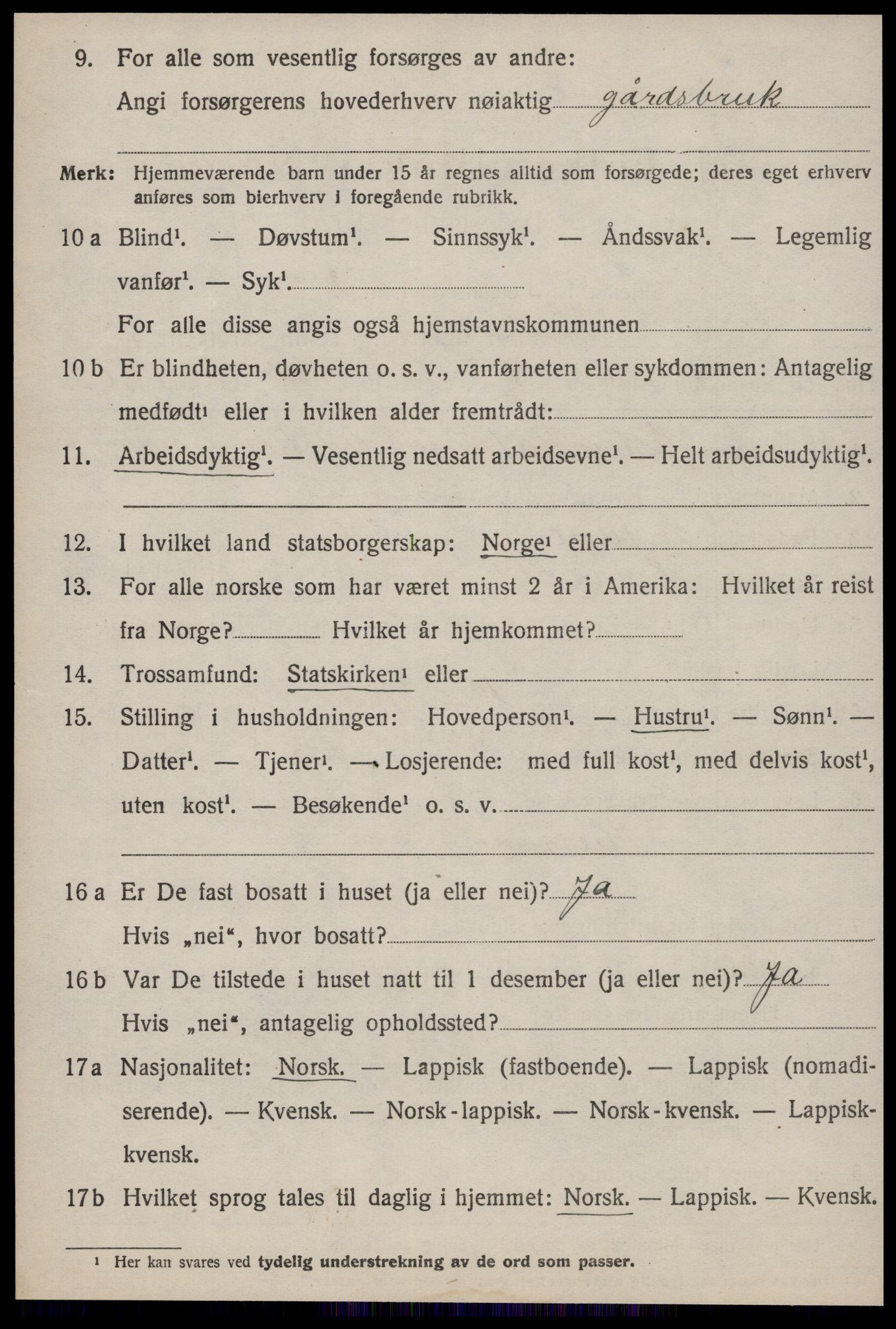 SAT, 1920 census for Røros, 1920, p. 10601