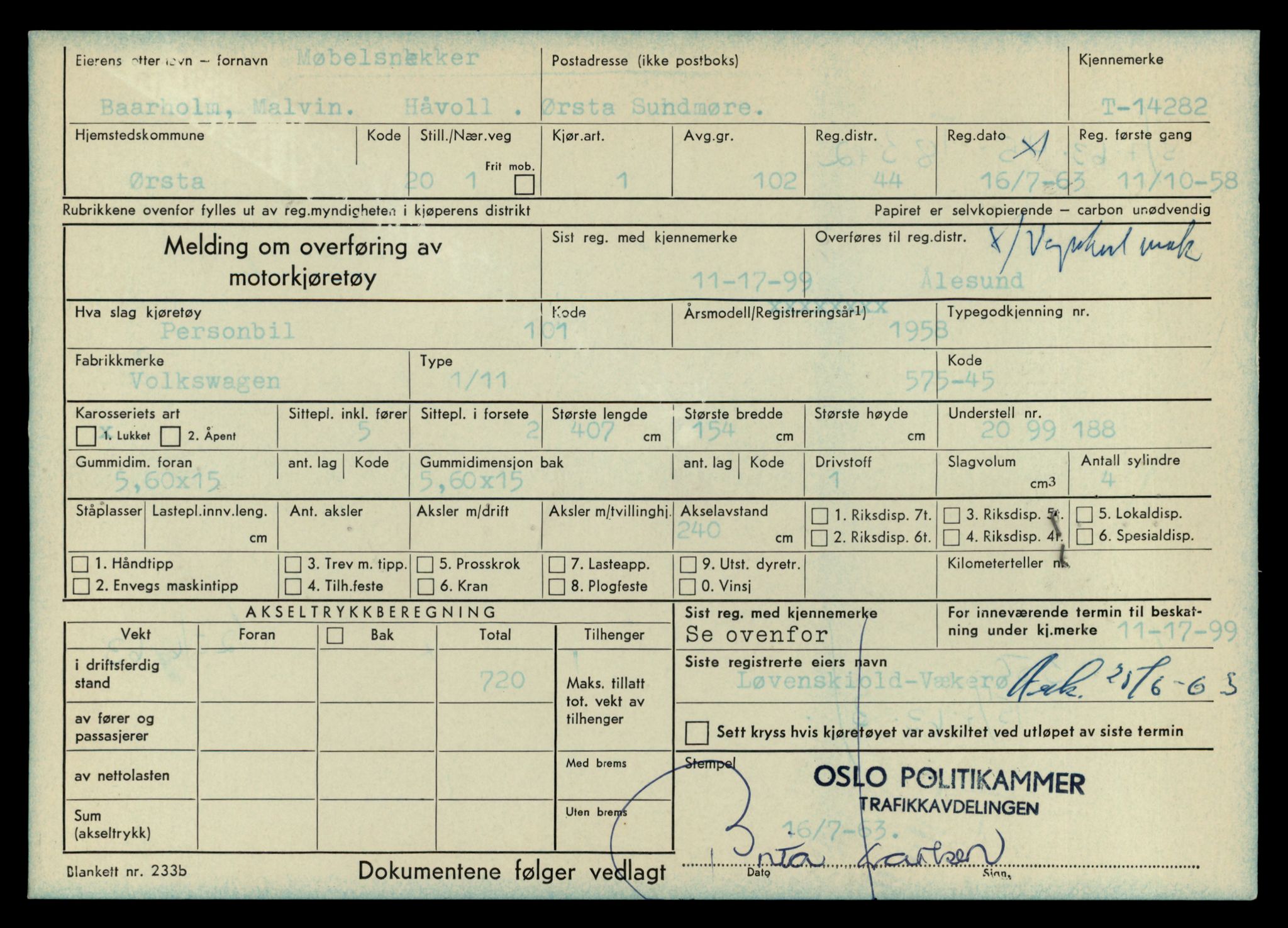 Møre og Romsdal vegkontor - Ålesund trafikkstasjon, AV/SAT-A-4099/F/Fe/L0044: Registreringskort for kjøretøy T 14205 - T 14319, 1927-1998, p. 2263
