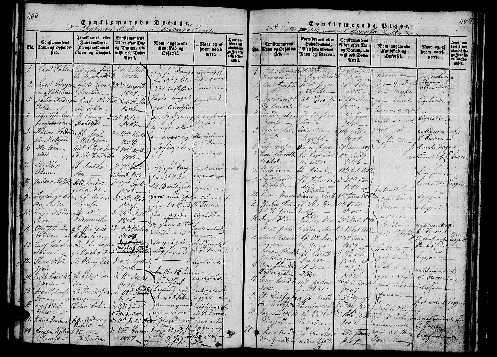 Ministerialprotokoller, klokkerbøker og fødselsregistre - Møre og Romsdal, SAT/A-1454/590/L1009: Parish register (official) no. 590A03 /1, 1819-1832, p. 466-467