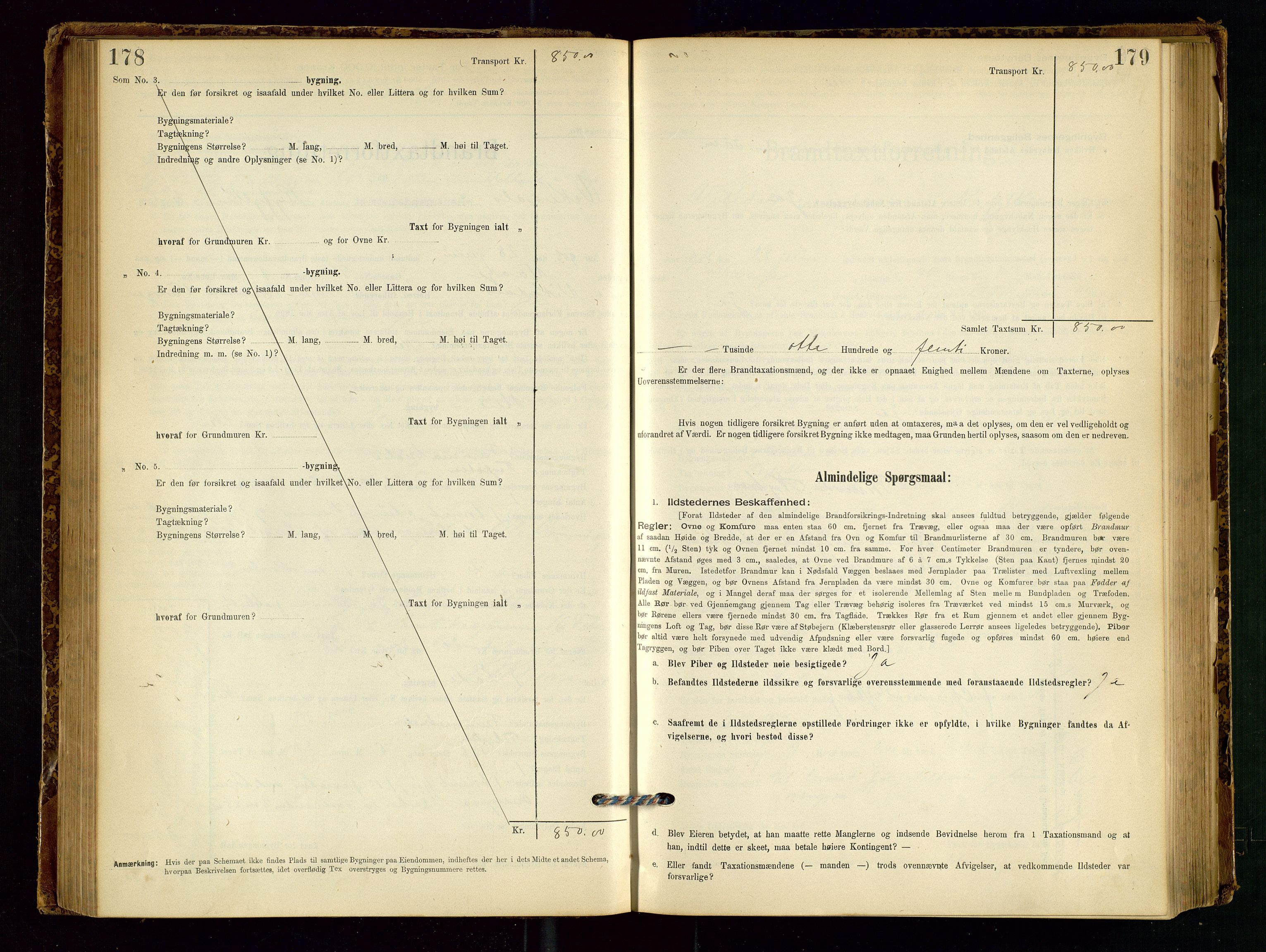 Vikedal lensmannskontor, SAST/A-100179/Gob/L0004: Branntakstprotokoll, 1894-1952, p. 178-179