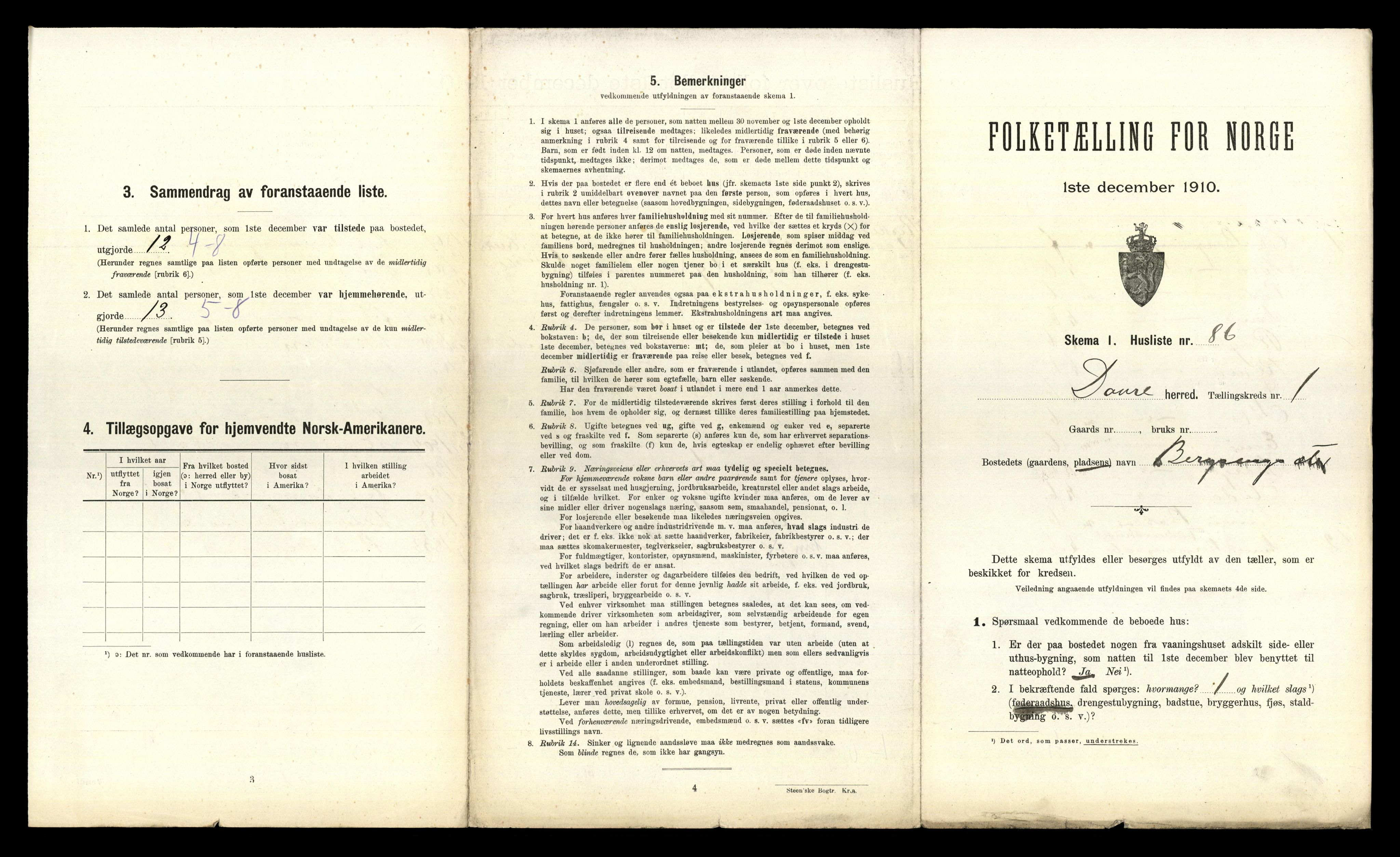 RA, 1910 census for Dovre, 1910, p. 195