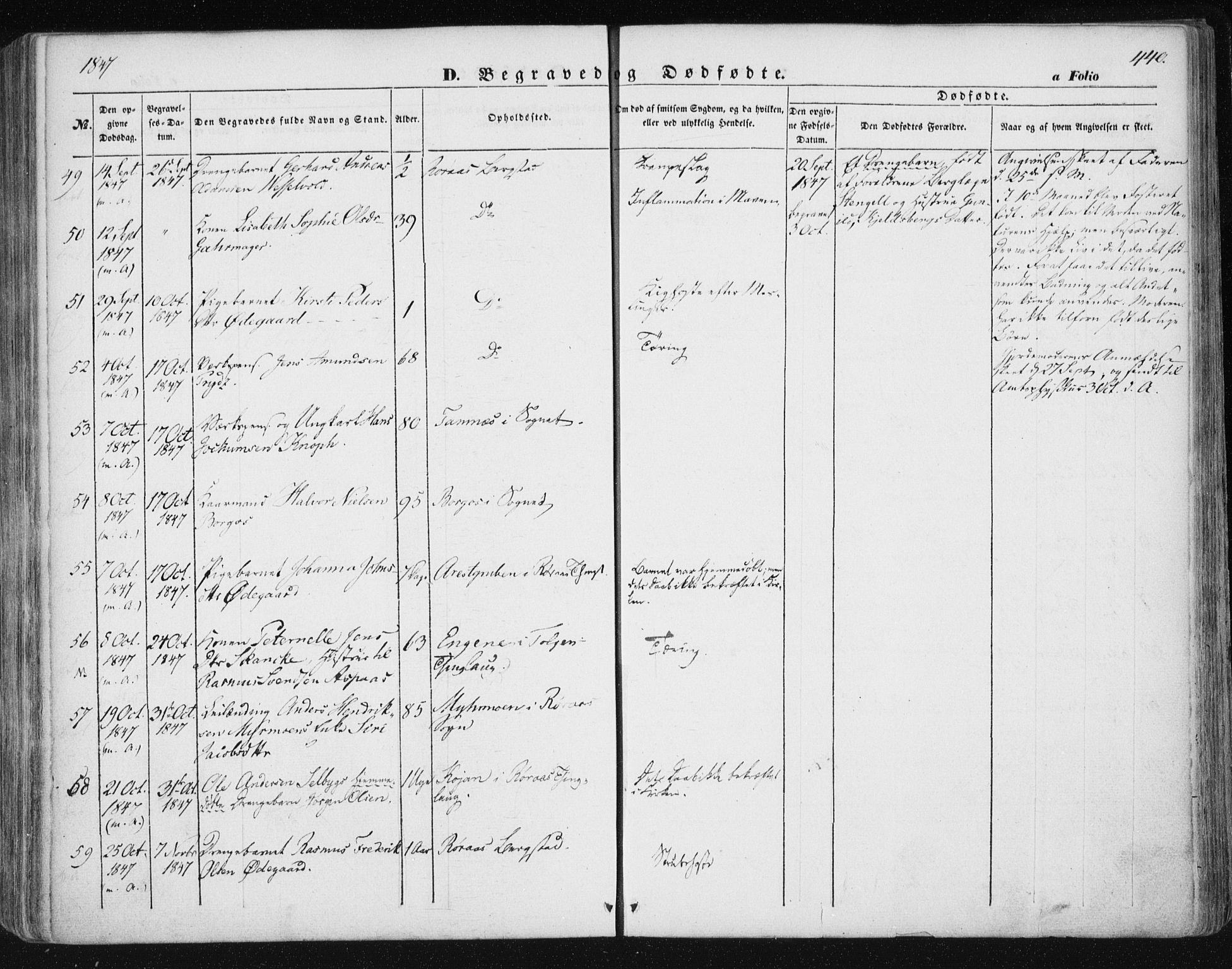 Ministerialprotokoller, klokkerbøker og fødselsregistre - Sør-Trøndelag, SAT/A-1456/681/L0931: Parish register (official) no. 681A09, 1845-1859, p. 440