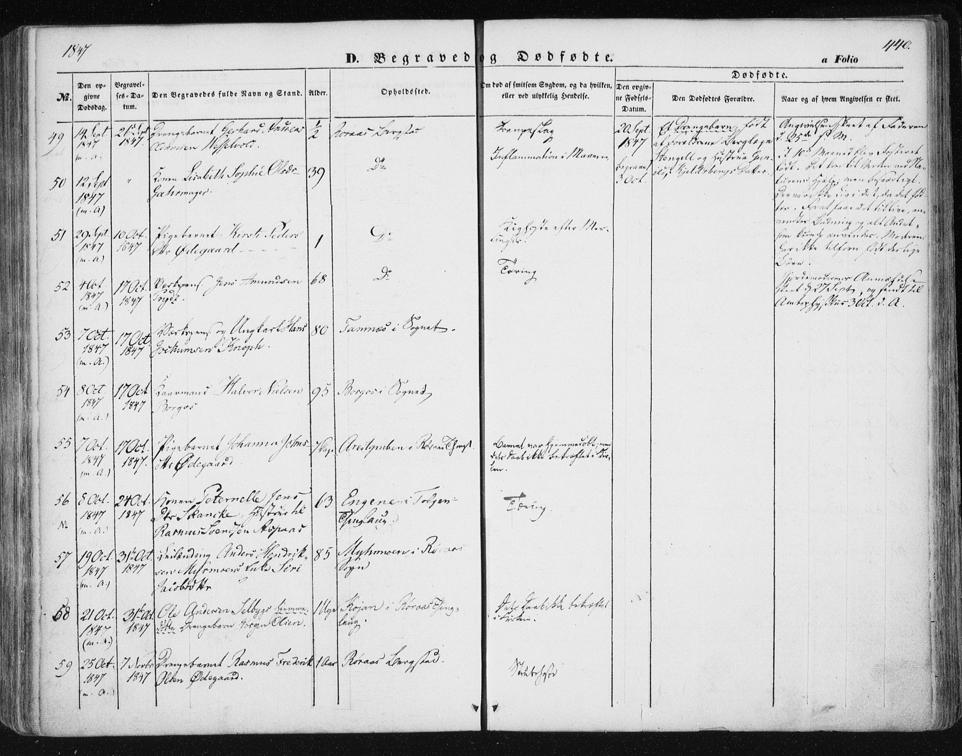 Ministerialprotokoller, klokkerbøker og fødselsregistre - Sør-Trøndelag, AV/SAT-A-1456/681/L0931: Parish register (official) no. 681A09, 1845-1859, p. 440